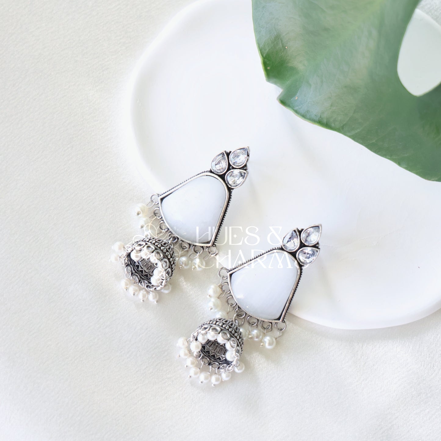 OXIDIZED GLOSSY JHUMKA EARRINGS ( COLOURS AVAILABLE )