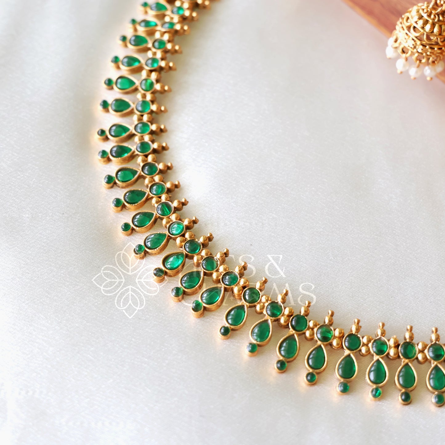 GOLDEN THULASI CHARM NECKLACE SET (COLOURS AVAILABLE)