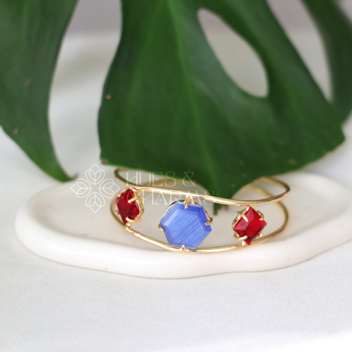 GOLDEN 2 LAYER AZURA GLOSSY ADJUSTABLE BANGLE (COLOURS AVAILABLE)