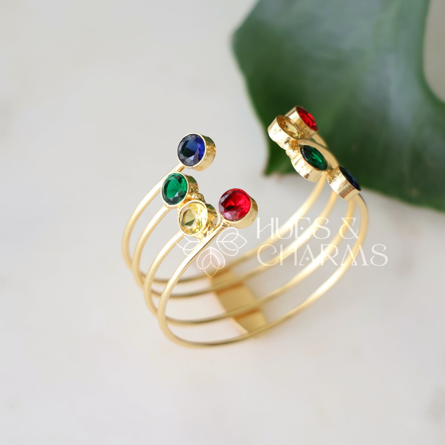 MULTICOLOUR 4 LAYER GLOSSY CELESTE CUFF BANGLE (COLOURS AVAILABLE)