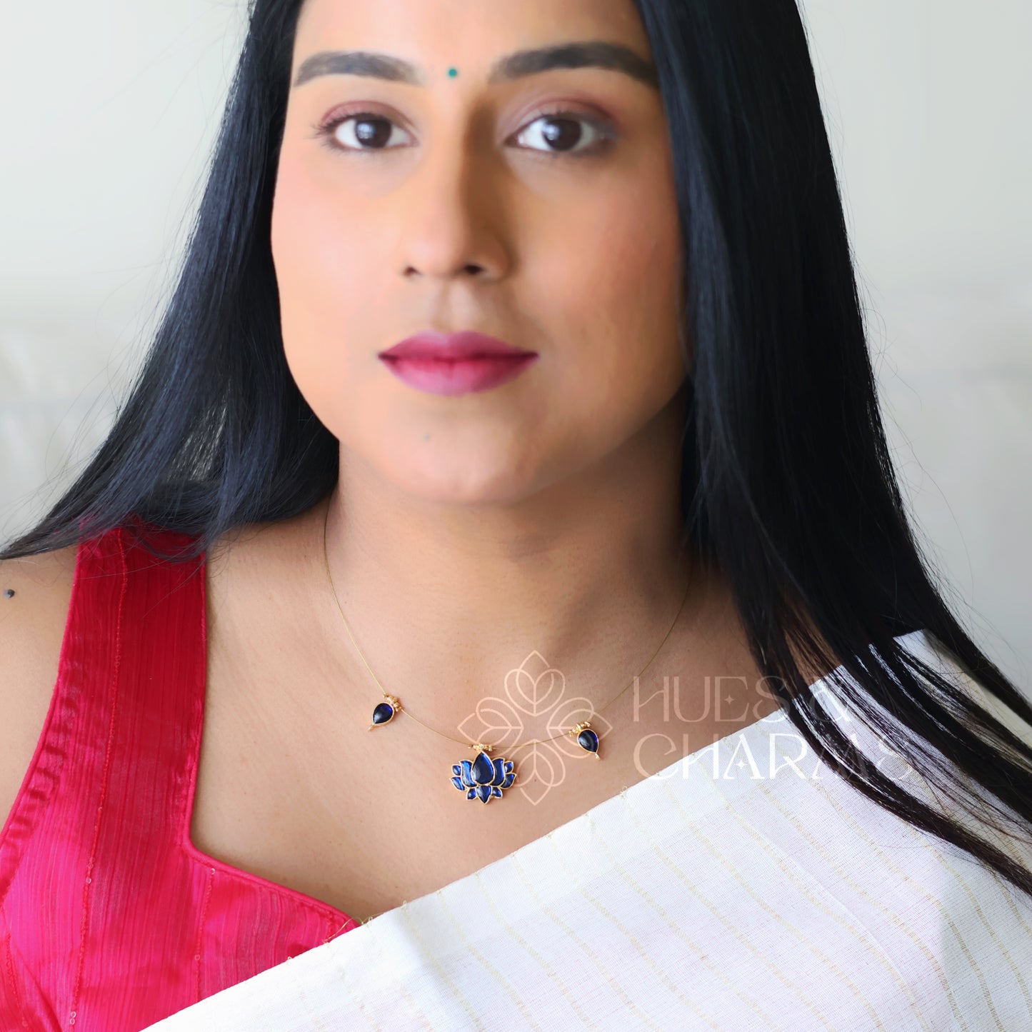 ETERNAL LOTUS FLOATING NECKPIECE- BLUE