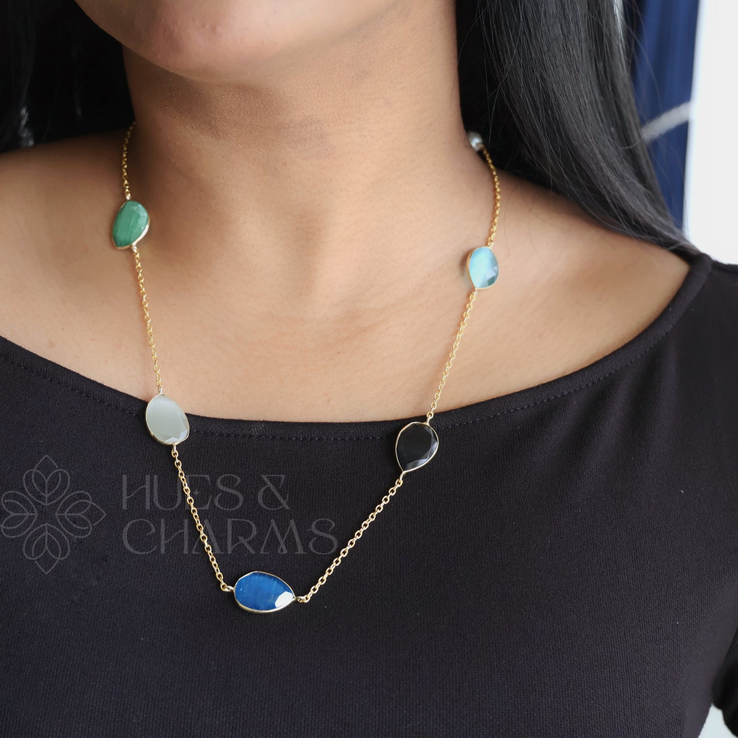 MULTICOLOUR GLOSSY MEDIUM NECKLACE (COLOURS AVAILABLE)