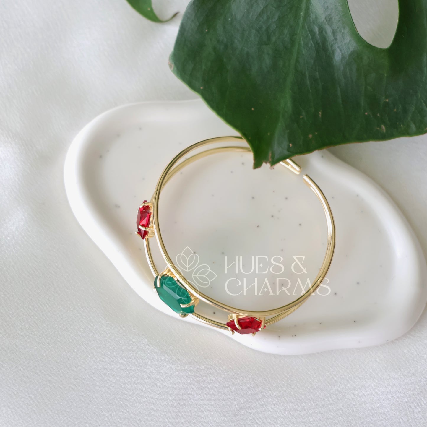 GOLDEN 2 LAYER AZURA GLOSSY ADJUSTABLE BANGLE (COLOURS AVAILABLE)