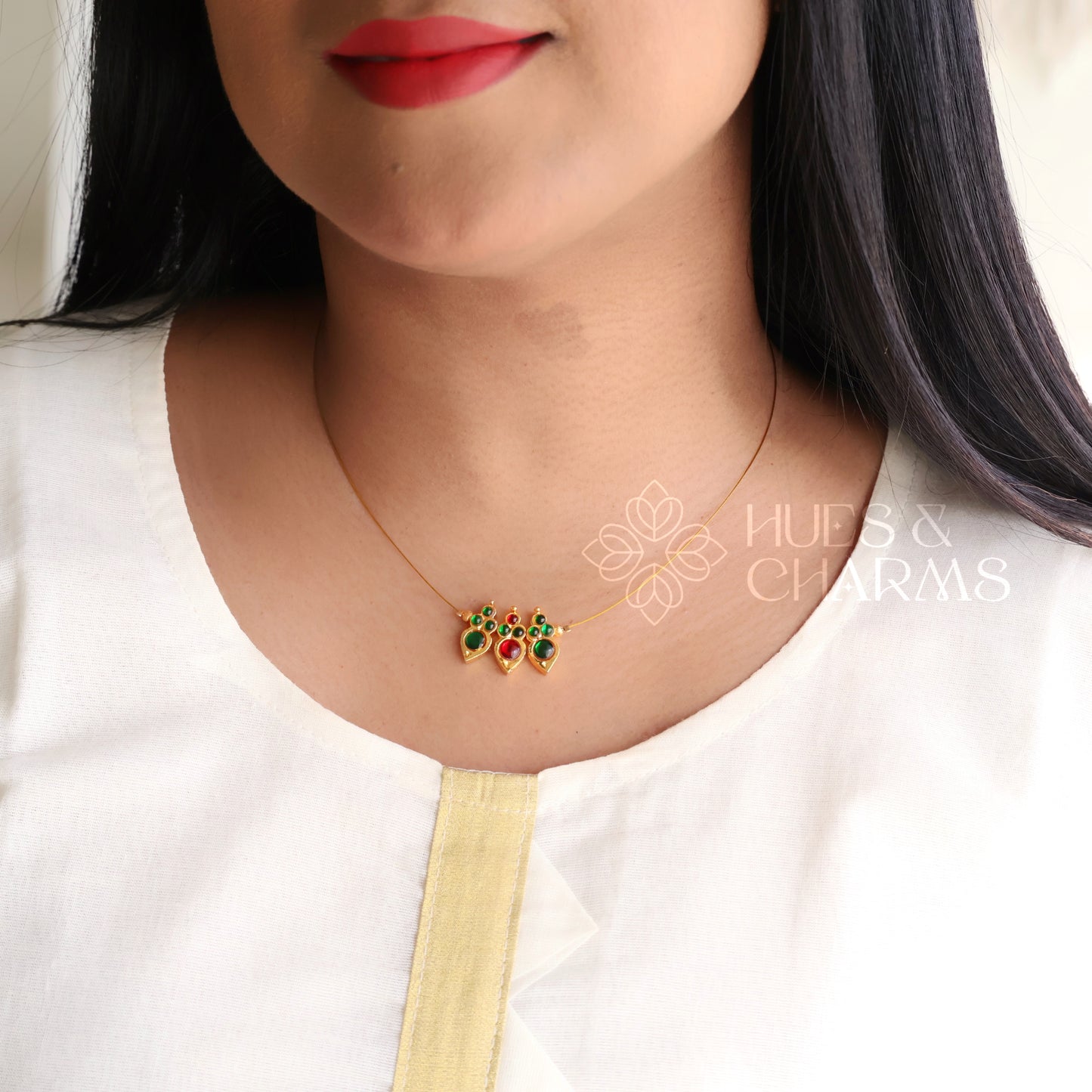 TRADITIONAL SMALL MANGO FLOATING NECKPIECE (COLOURS AVAILABLE)