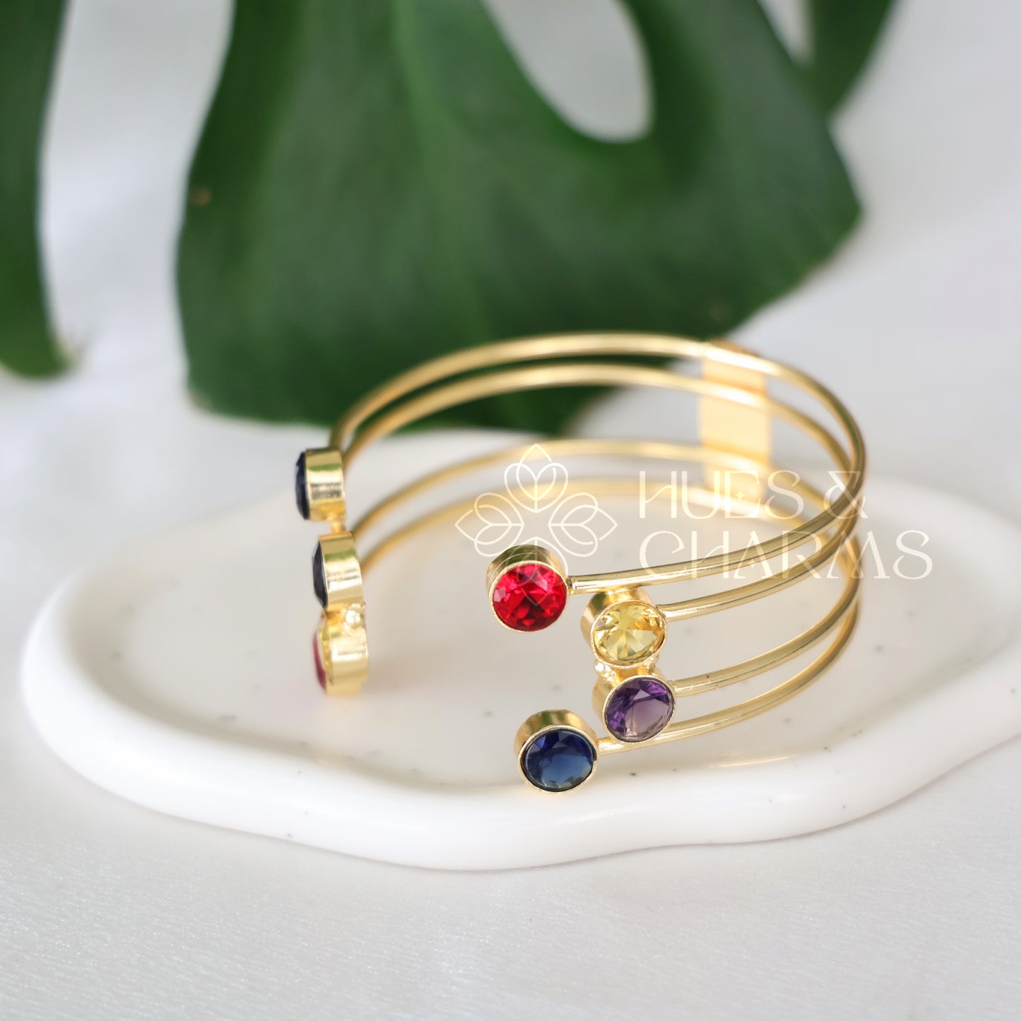 MULTICOLOUR 4 LAYER GLOSSY CELESTE CUFF BANGLE (COLOURS AVAILABLE)