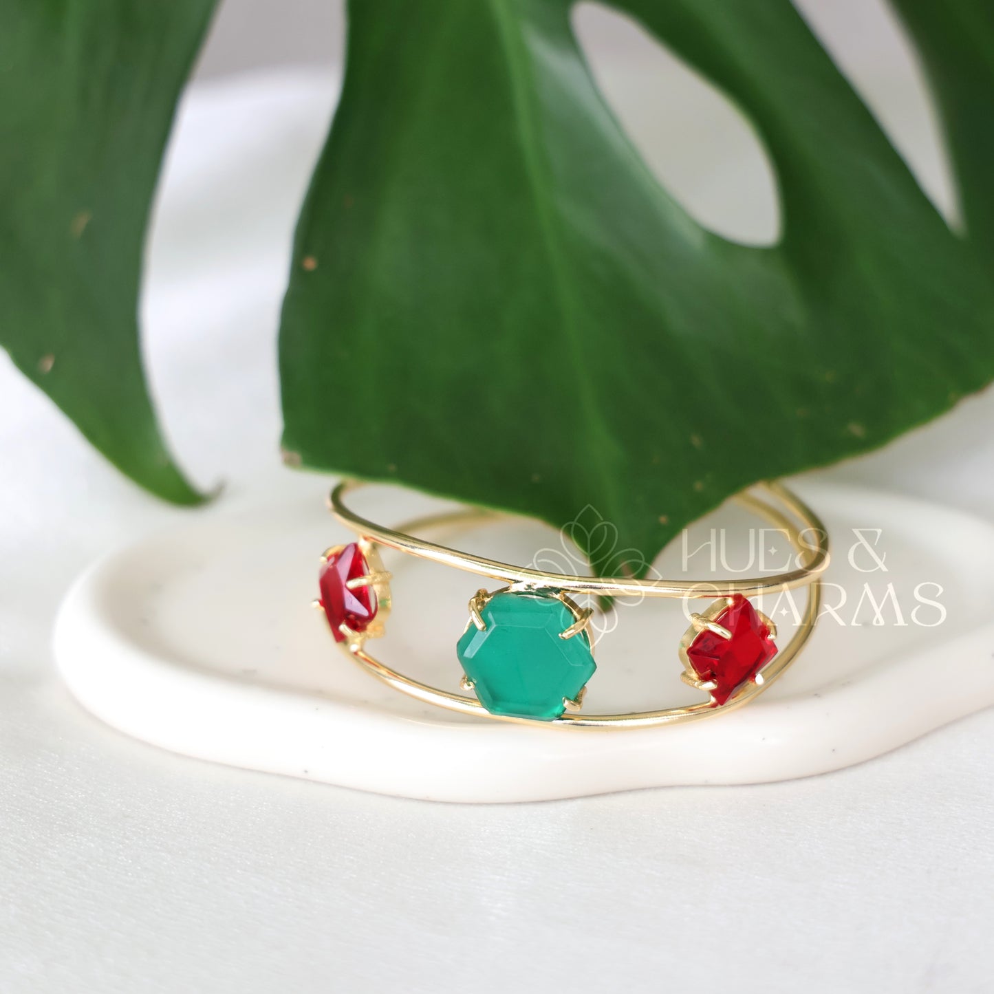 GOLDEN 2 LAYER AZURA GLOSSY ADJUSTABLE BANGLE (COLOURS AVAILABLE)