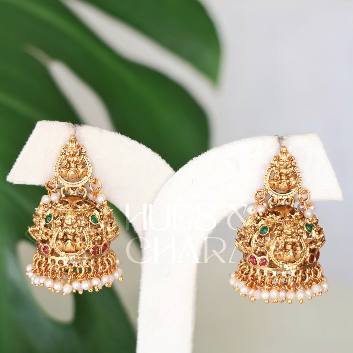 SUVARNA DEVI STATEMENT JHUMKA WITH PEARLS