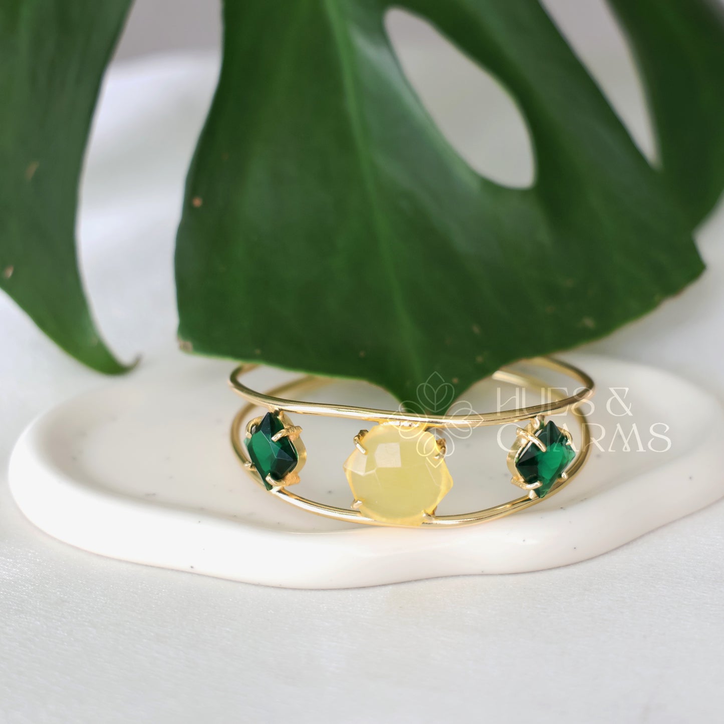 GOLDEN 2 LAYER AZURA GLOSSY ADJUSTABLE BANGLE (COLOURS AVAILABLE)