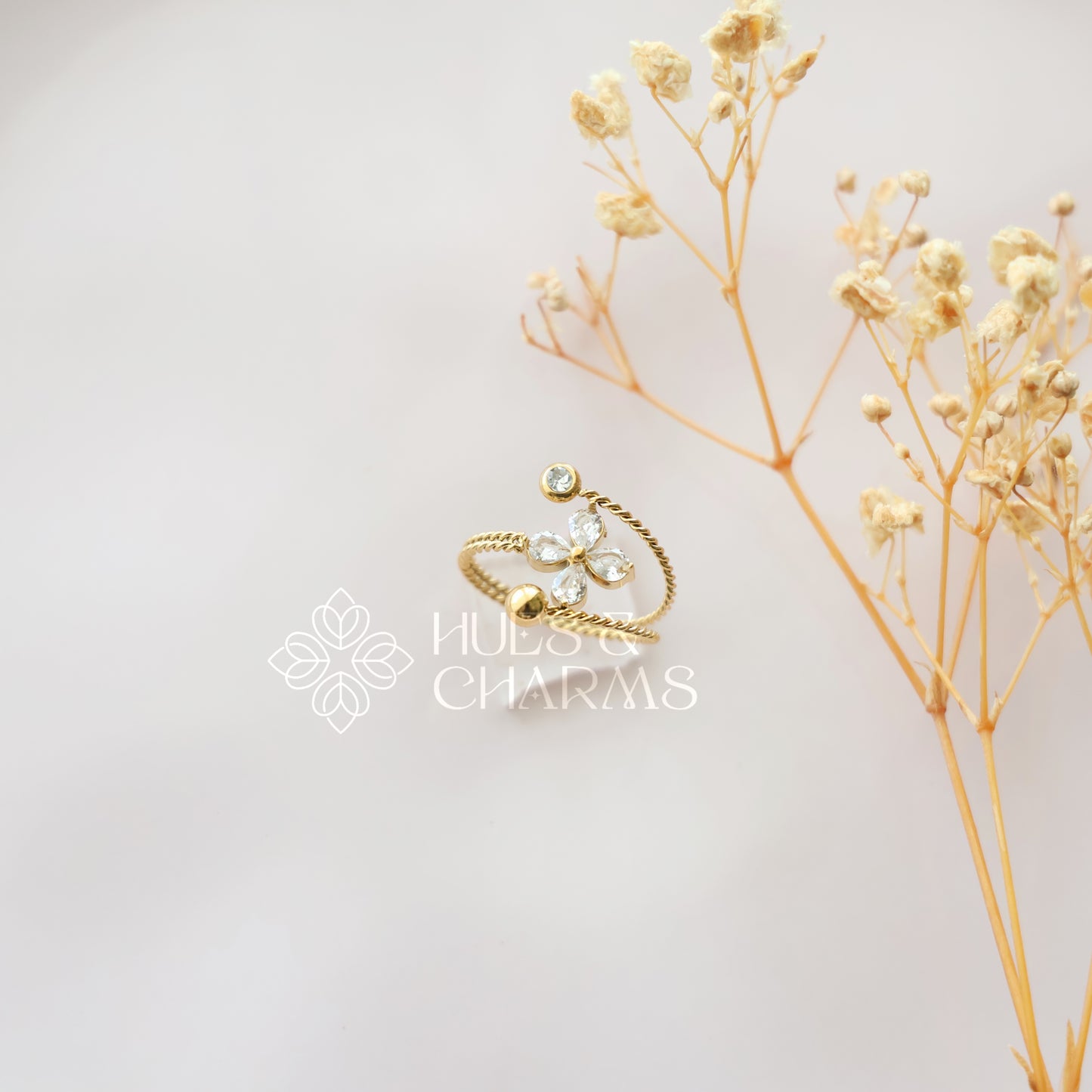 GOLDEN FLORA ADJUSTABLE RING