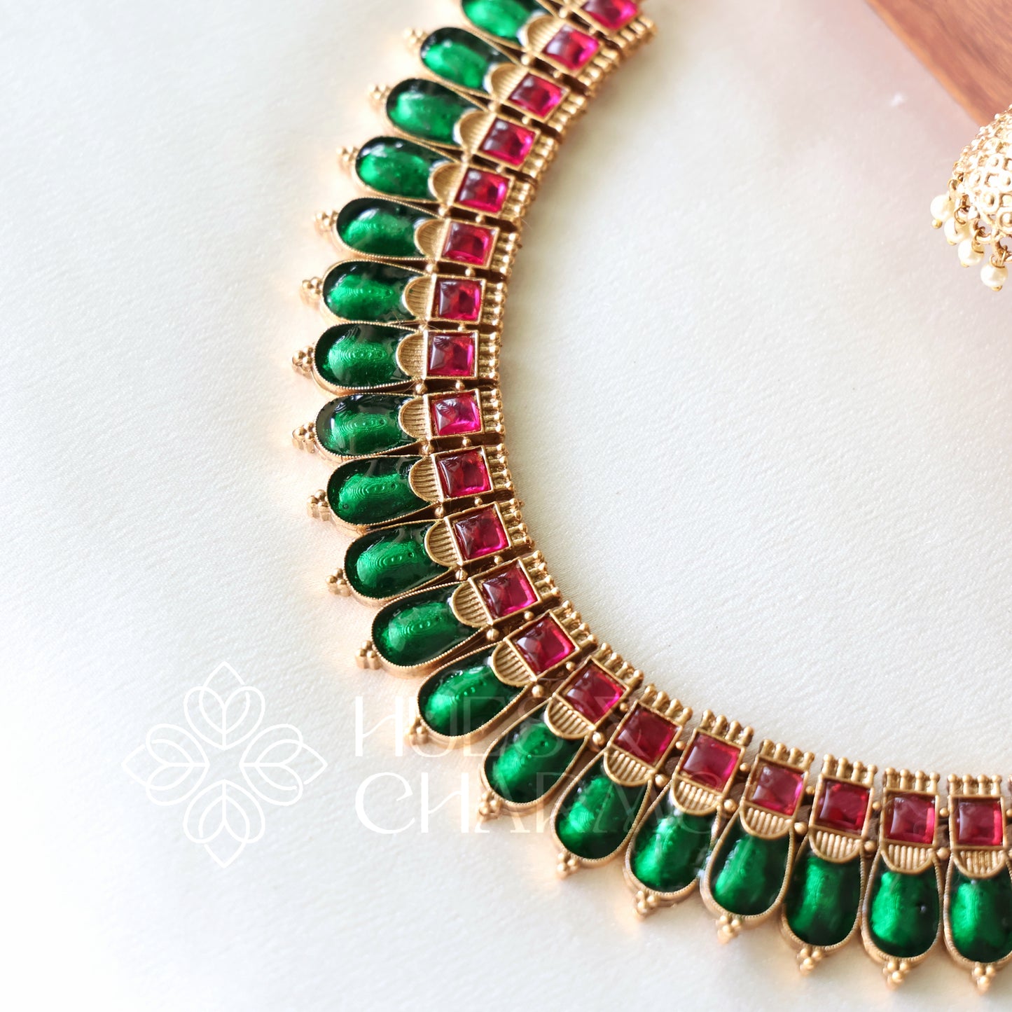 GOLDEN KOVAI PALAKKA NECKLACE SET