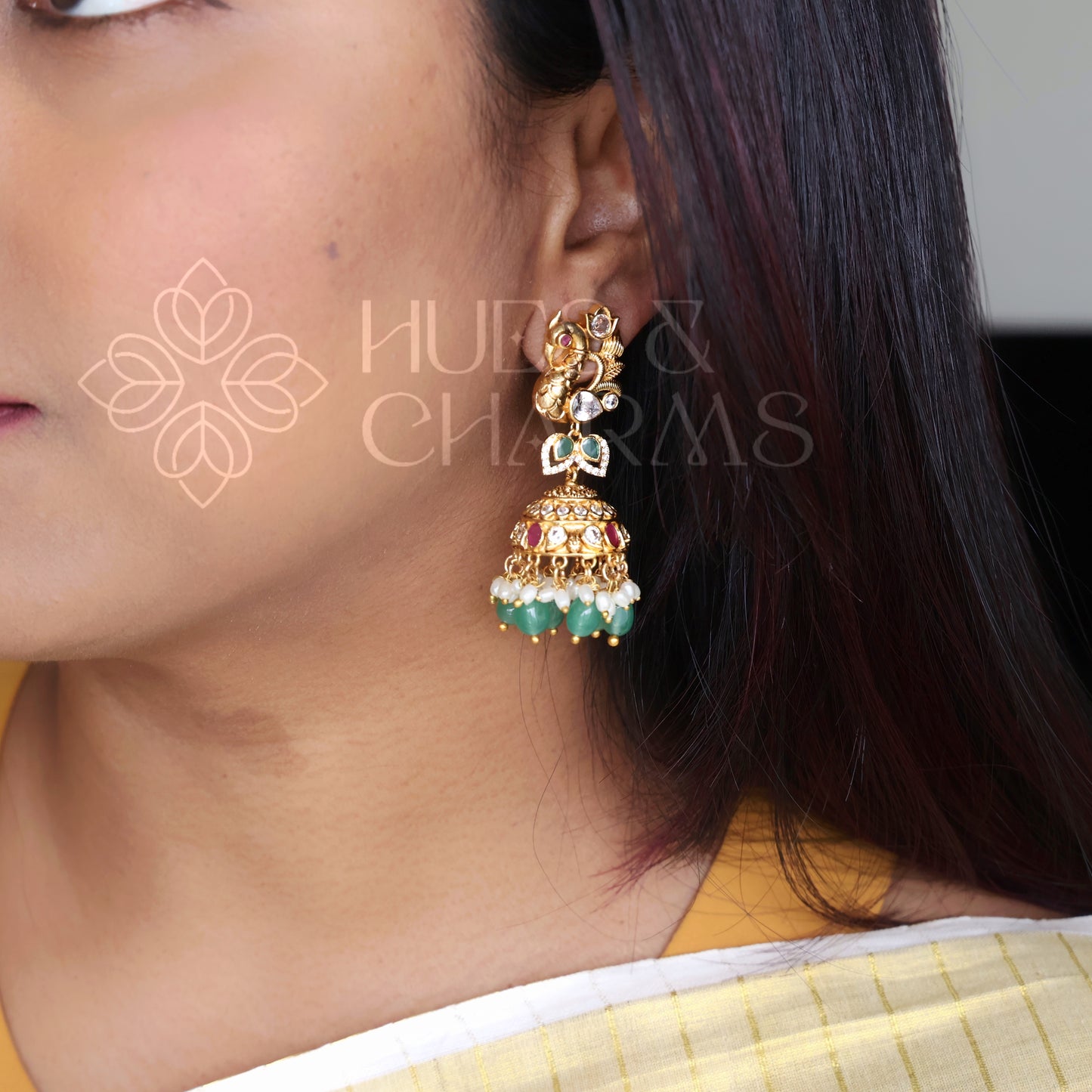 TRADITIONAL AHALYA MAYURA JHUMKA| PREMIUM JEWELLERY
