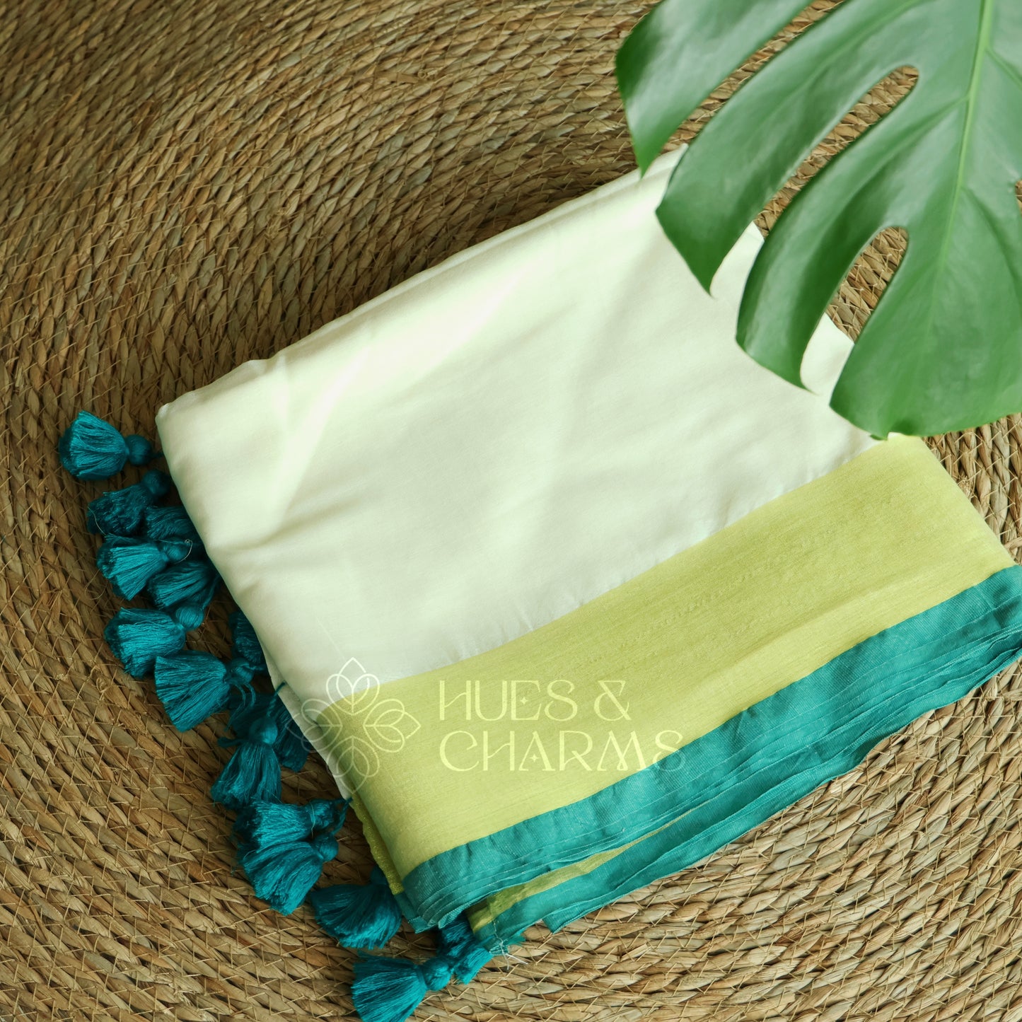 PURE MUL COTTON SAREE -PACHAPOO (OFFWHITE)