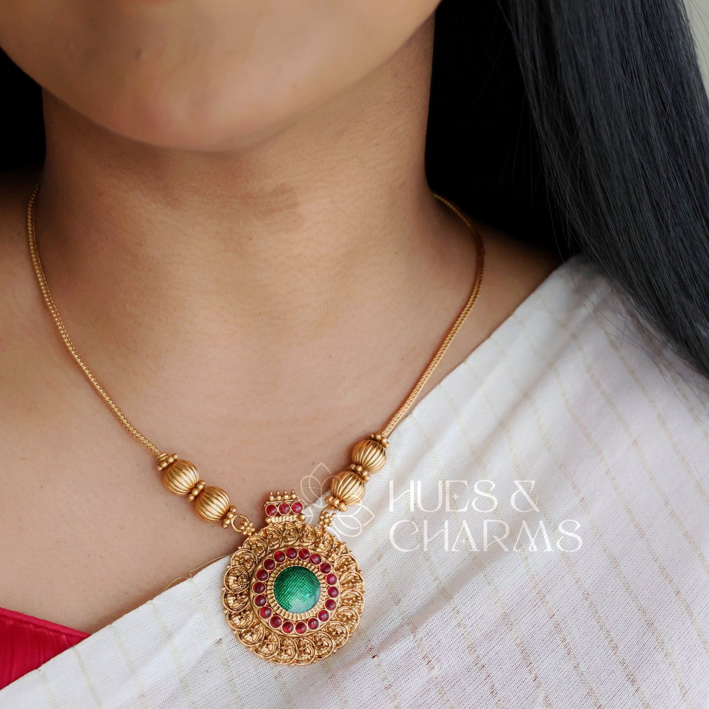 GOLDEN LAKSHMI COIN PENDANT NECKLACE SET