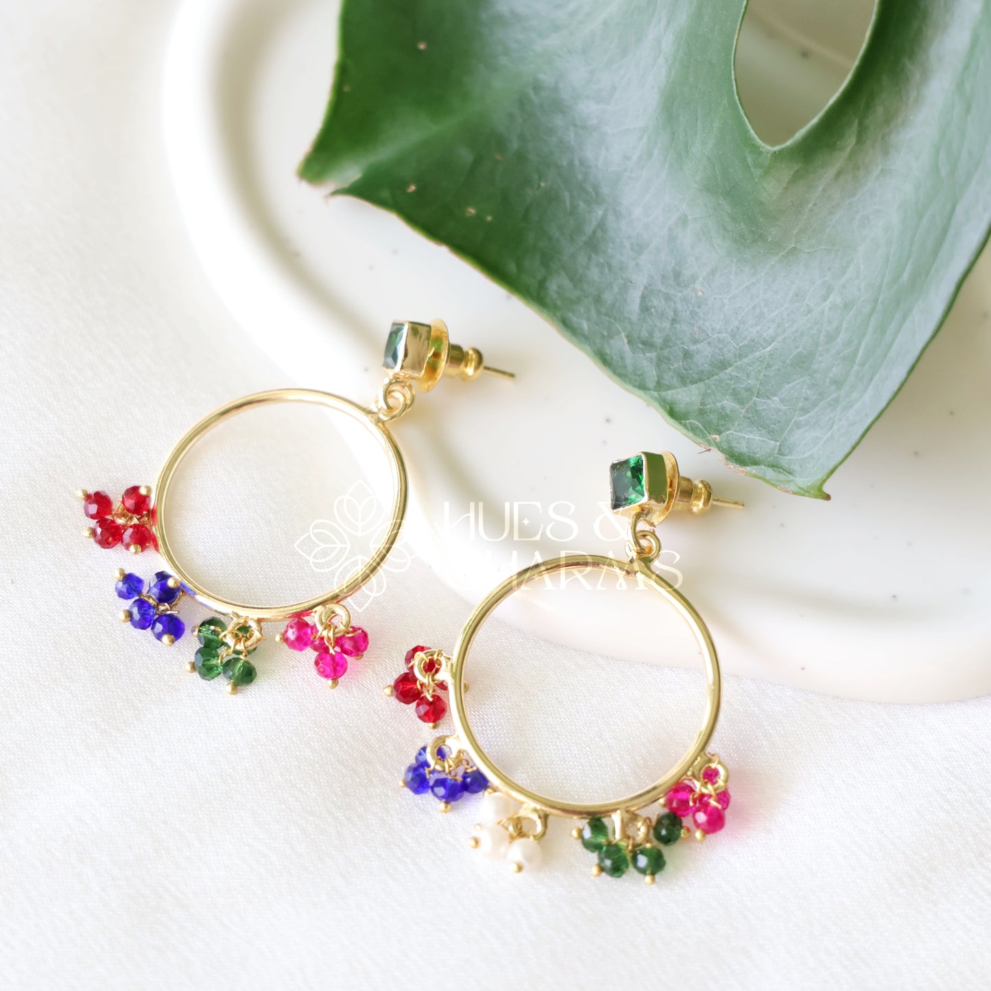 GOLDEN RANGOLI HOOPS EARRINGS