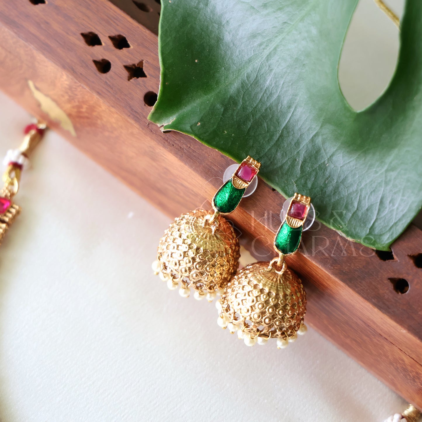 GOLDEN KOVAI PALAKKA NECKLACE SET
