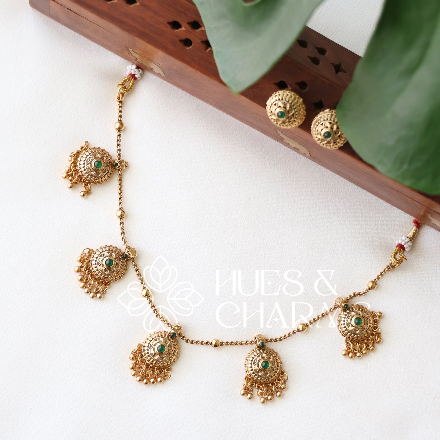 SIMPLE ANTIQUE BALL NECKLACE SET
