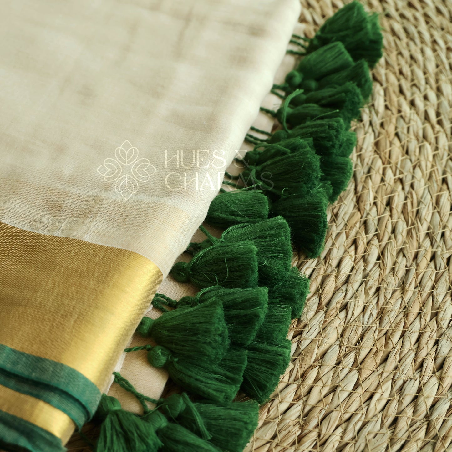 PURE MUL COTTON SAREE - HARITHA (MUD WHITE)