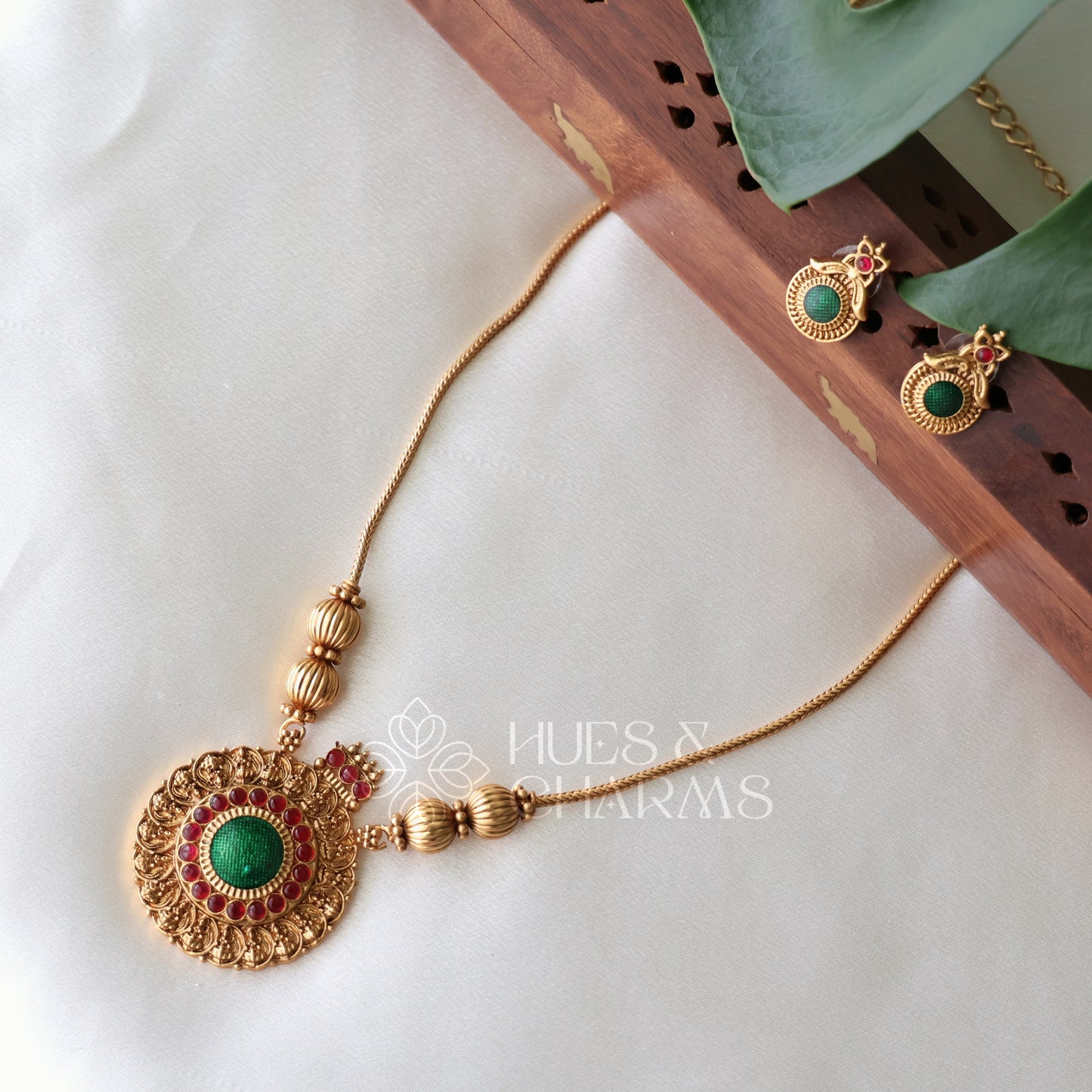 GOLDEN LAKSHMI COIN PENDANT NECKLACE SET