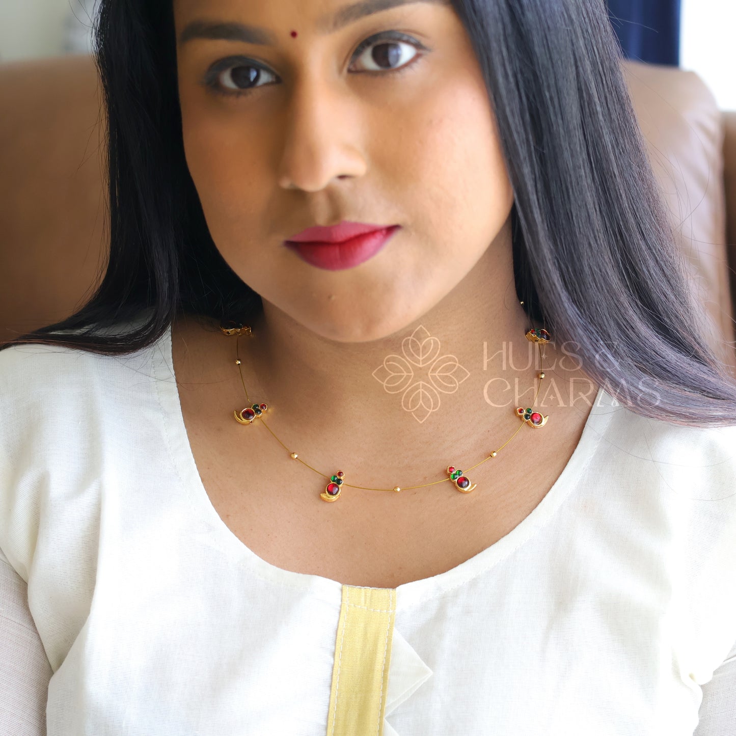 DROPS FLOATING NECKPIECE ( COLOURS AVAILABLE)