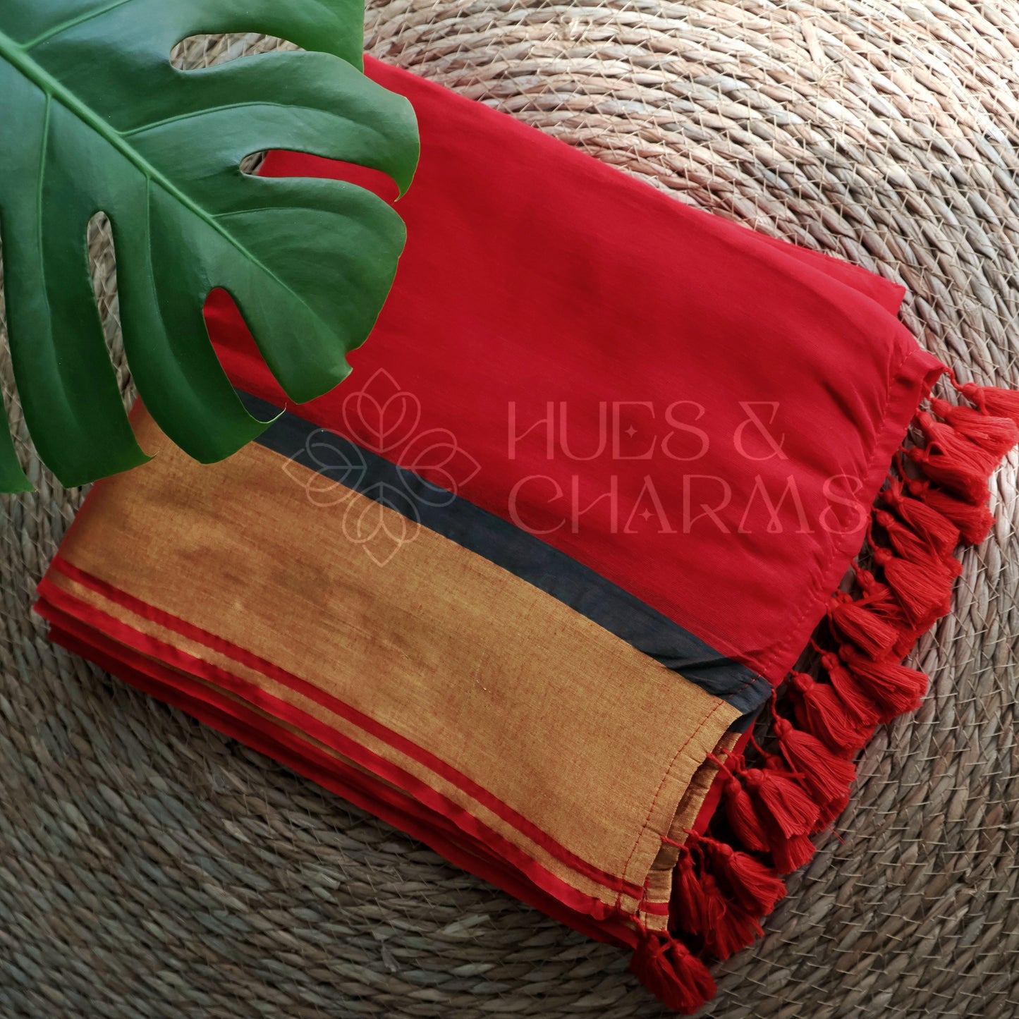PURE MUL COTTON SAREE - KUMKUMA