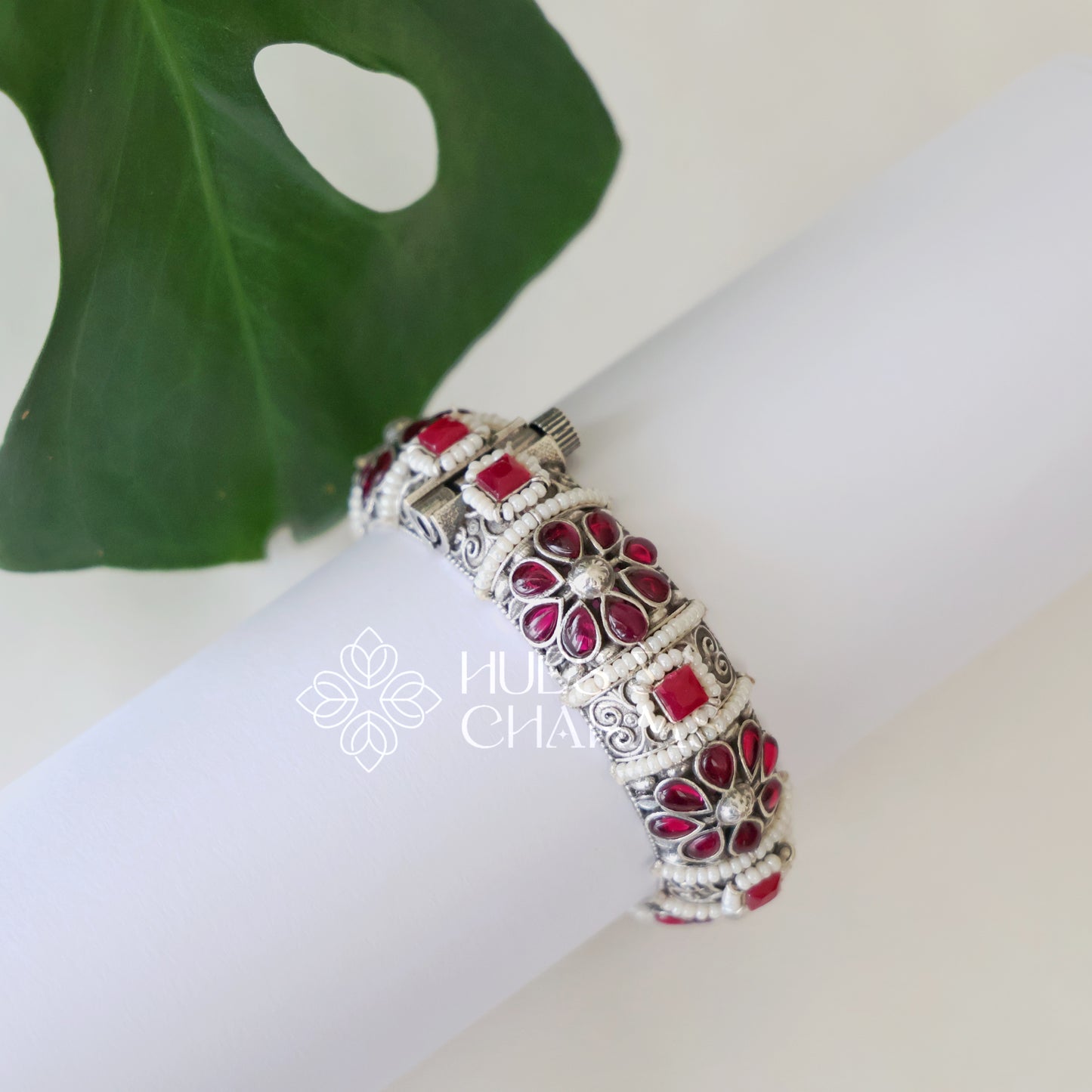 OXIDIZED FLORA SCREW KADA BANGLES(Colours available)