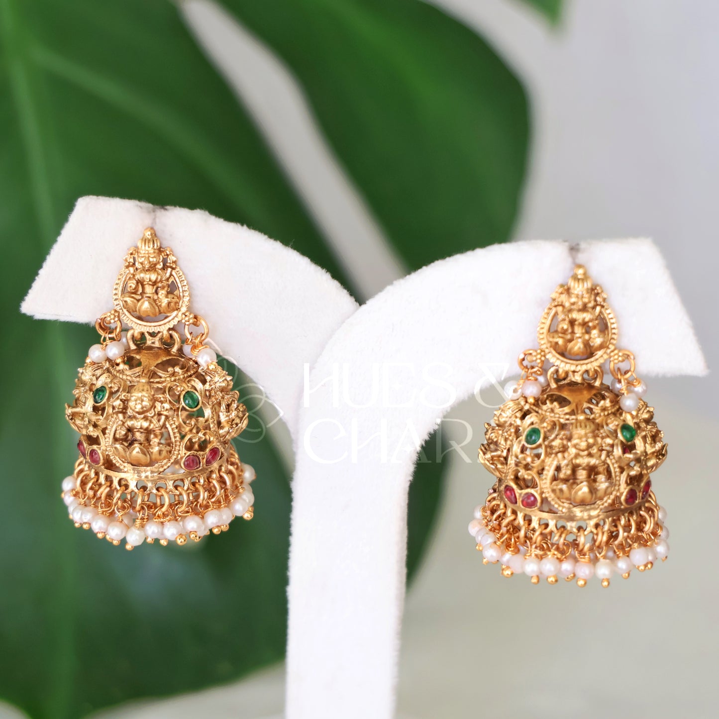SUVARNA DEVI STATEMENT JHUMKA WITH PEARLS