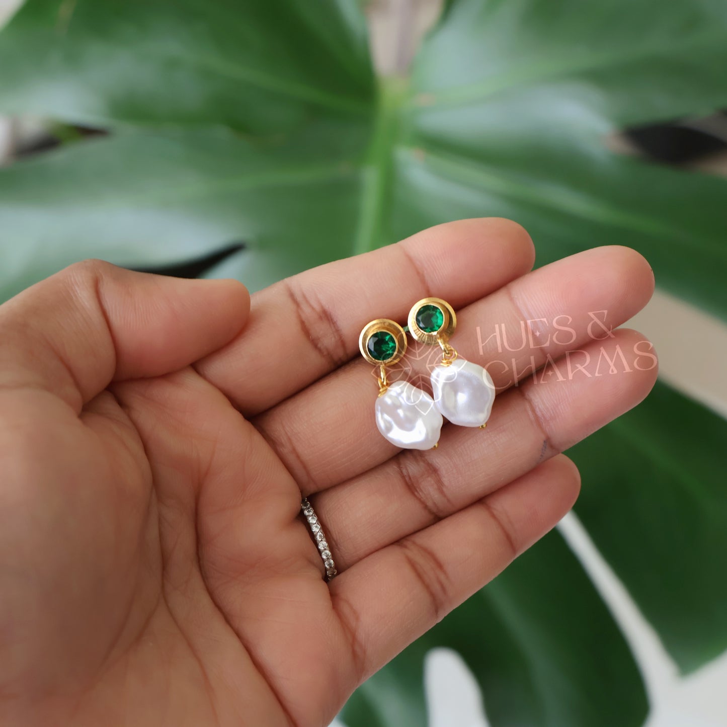 GOLDEN GLOSSY PEARL DROP SMALL EARRINGS (COLOURS AVAILABLE)
