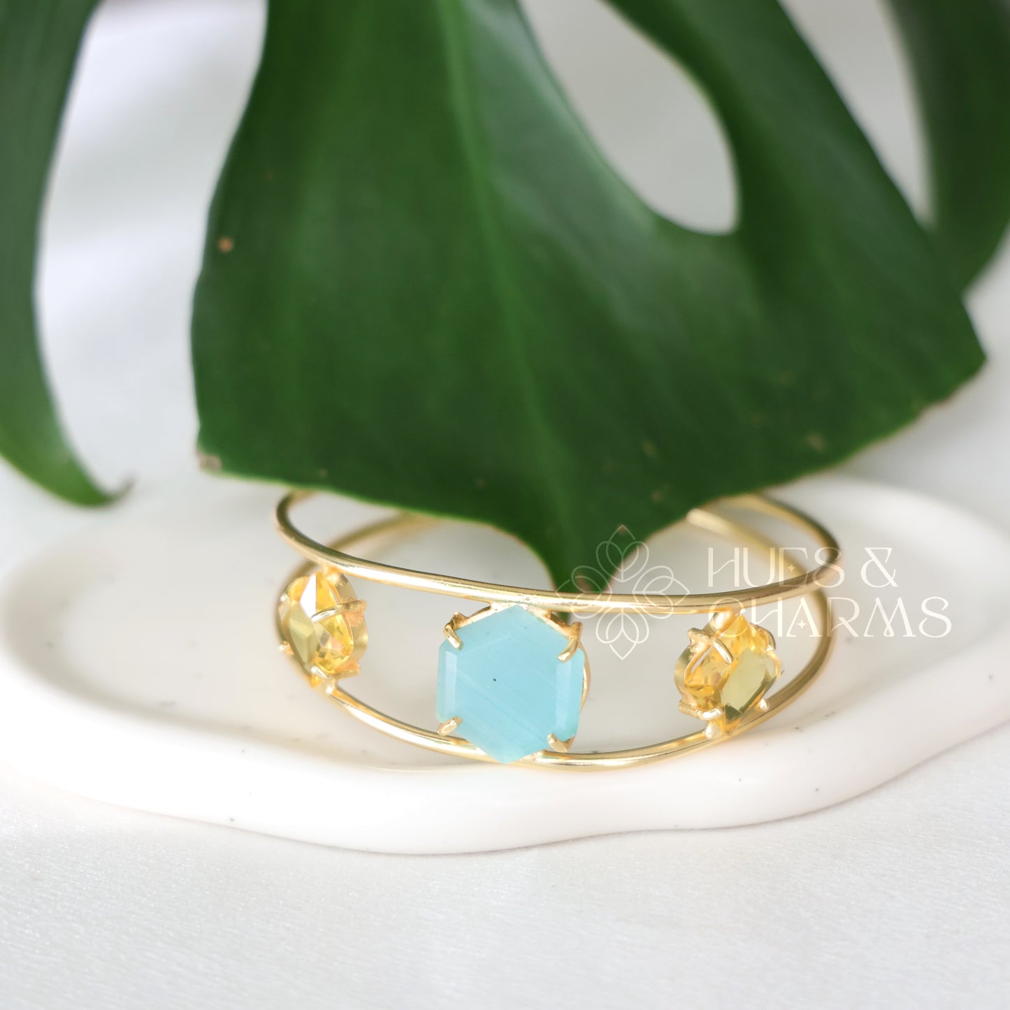 GOLDEN 2 LAYER AZURA GLOSSY ADJUSTABLE BANGLE (COLOURS AVAILABLE)