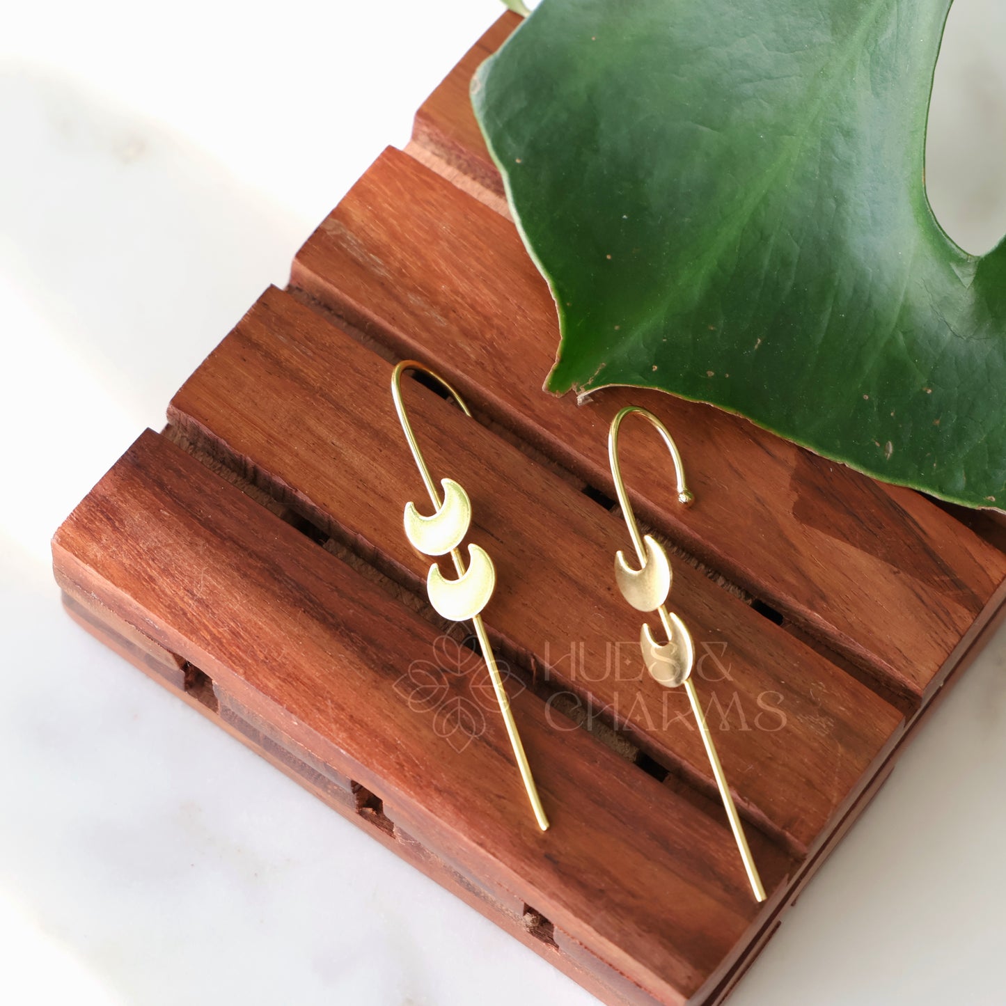 GOLDEN TWIN HALF MOON EAR CUFF