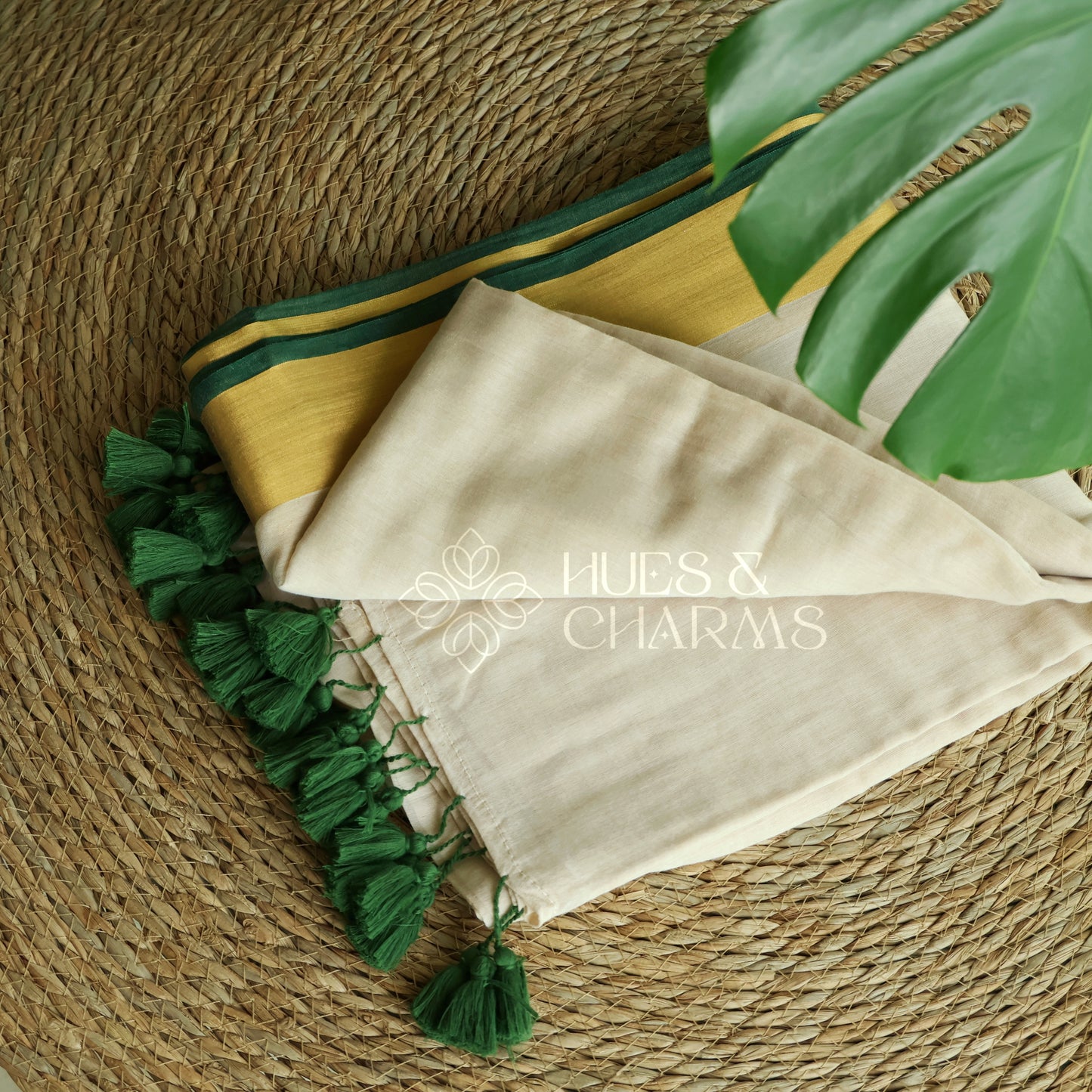 PURE MUL COTTON SAREE - HARITHA (MUD WHITE)