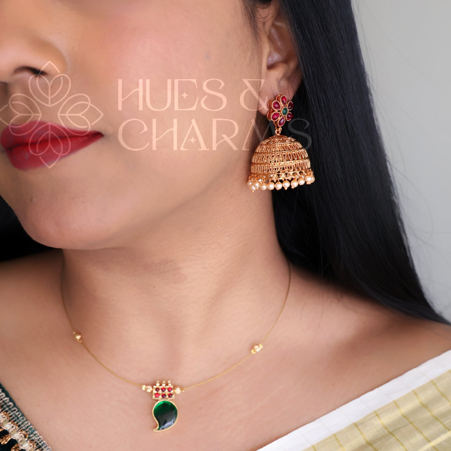 TRADITIONAL FLORAL JHUMKAS (COLOURS AVAILABLE)
