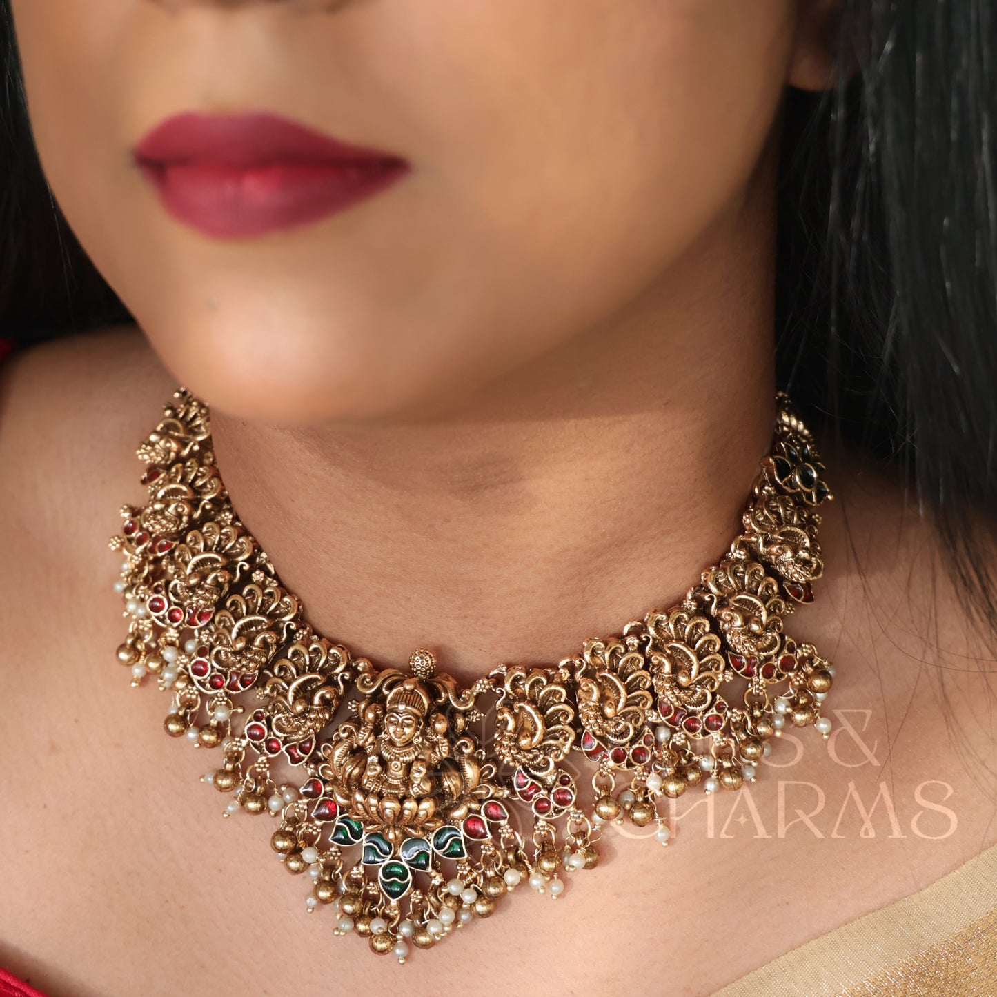 STATEMENT RATNA PADMA LAKSHMI NECKLACE SET