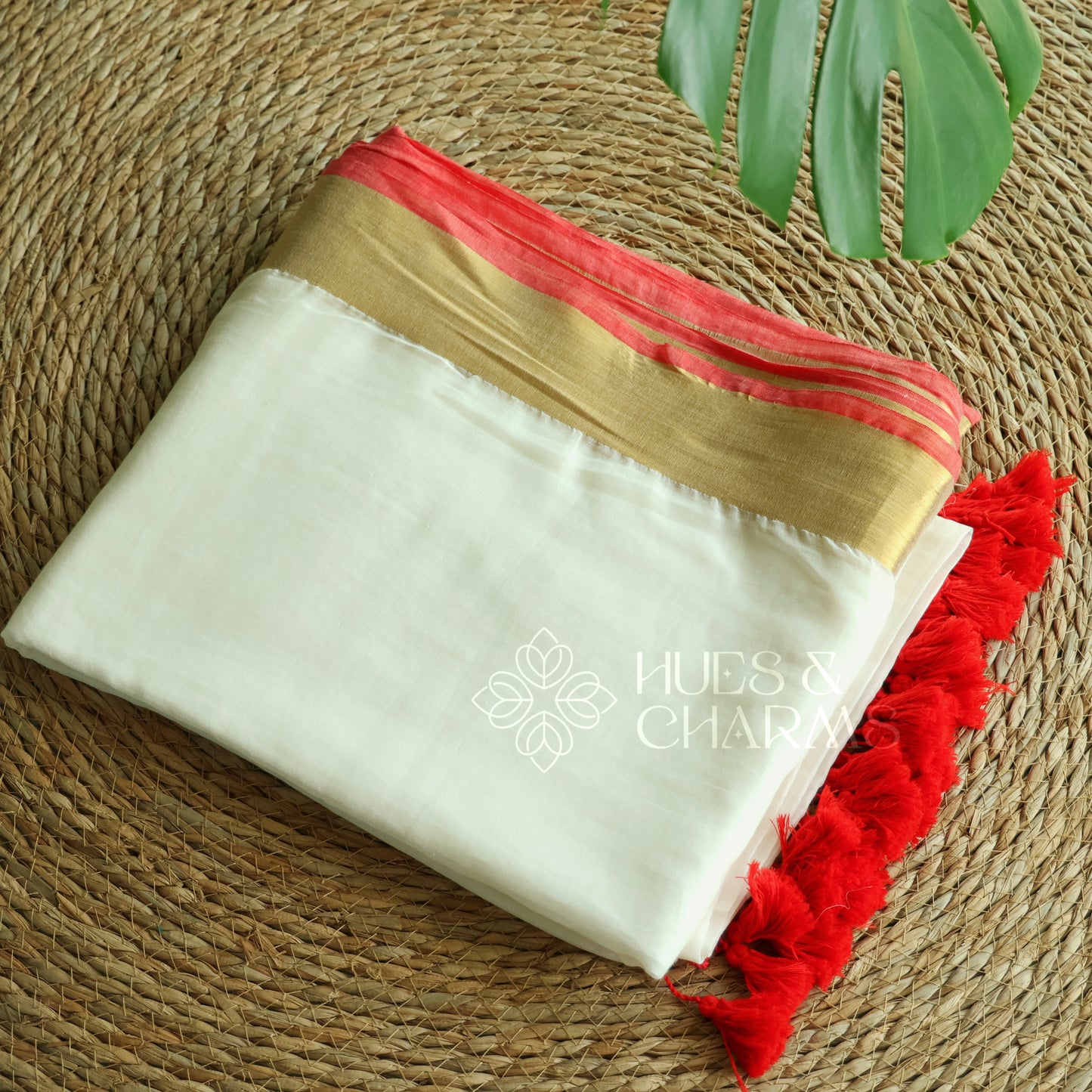 PURE MUL COTTON SAREE - THECHI (OFFWHITE)