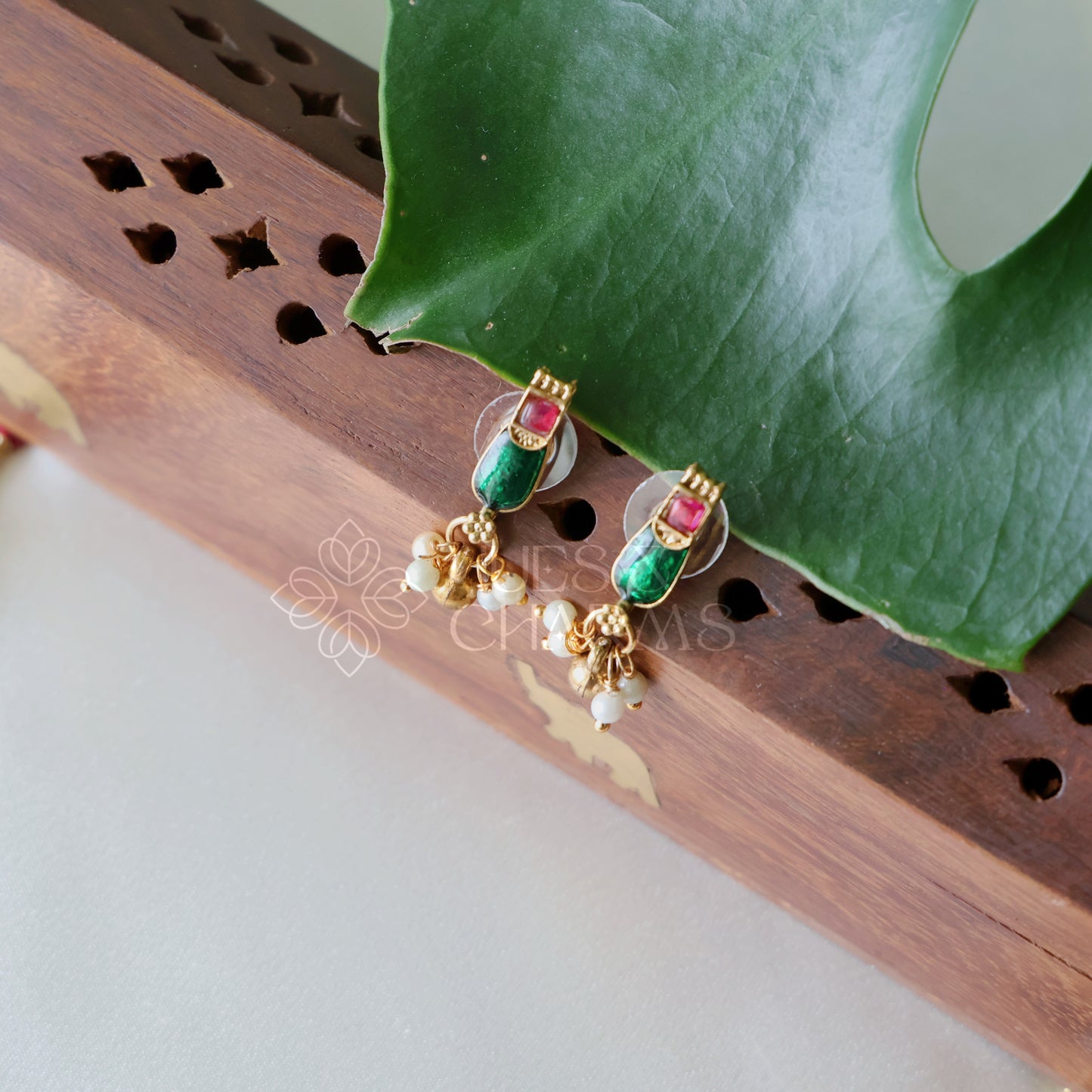 GOLDEN PALAKKA RATNAM NECKLACE SET (COLOURS AVAILABLE)