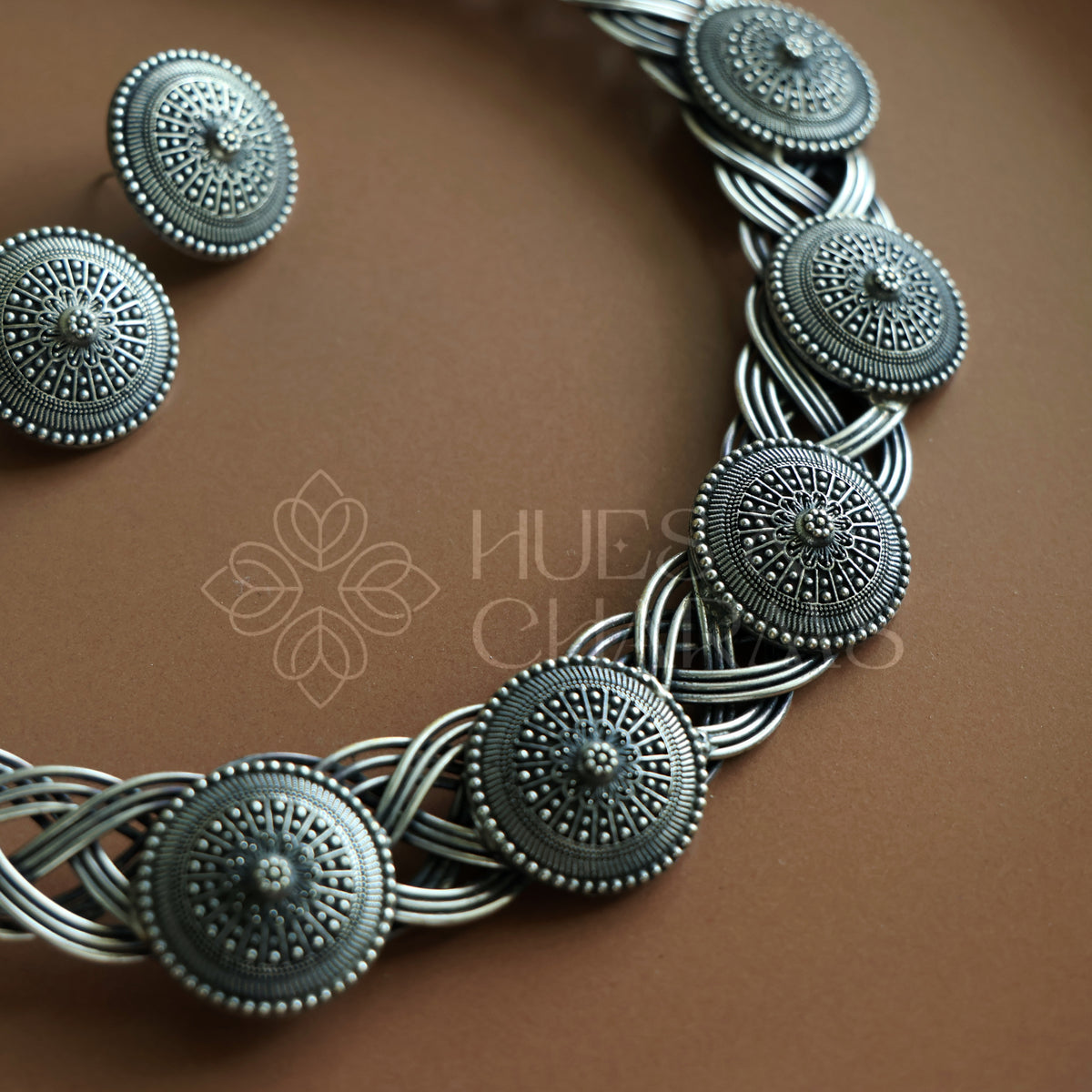 OXIDIZED MANDALA BRAIDED HASLI SET