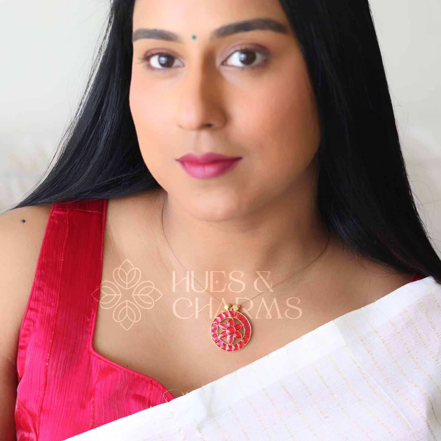 ETERNAL BLOOM FLOATING NECKPIECE- PINK