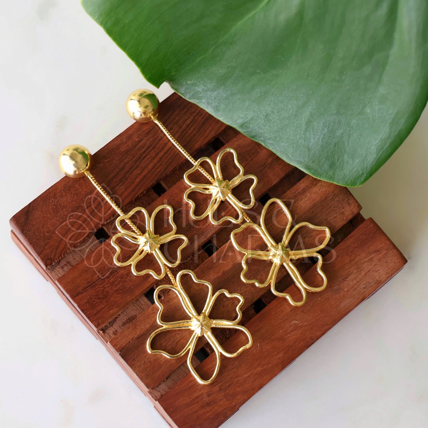 GOLDEN MEADOW PETALS DROP EARRINGS