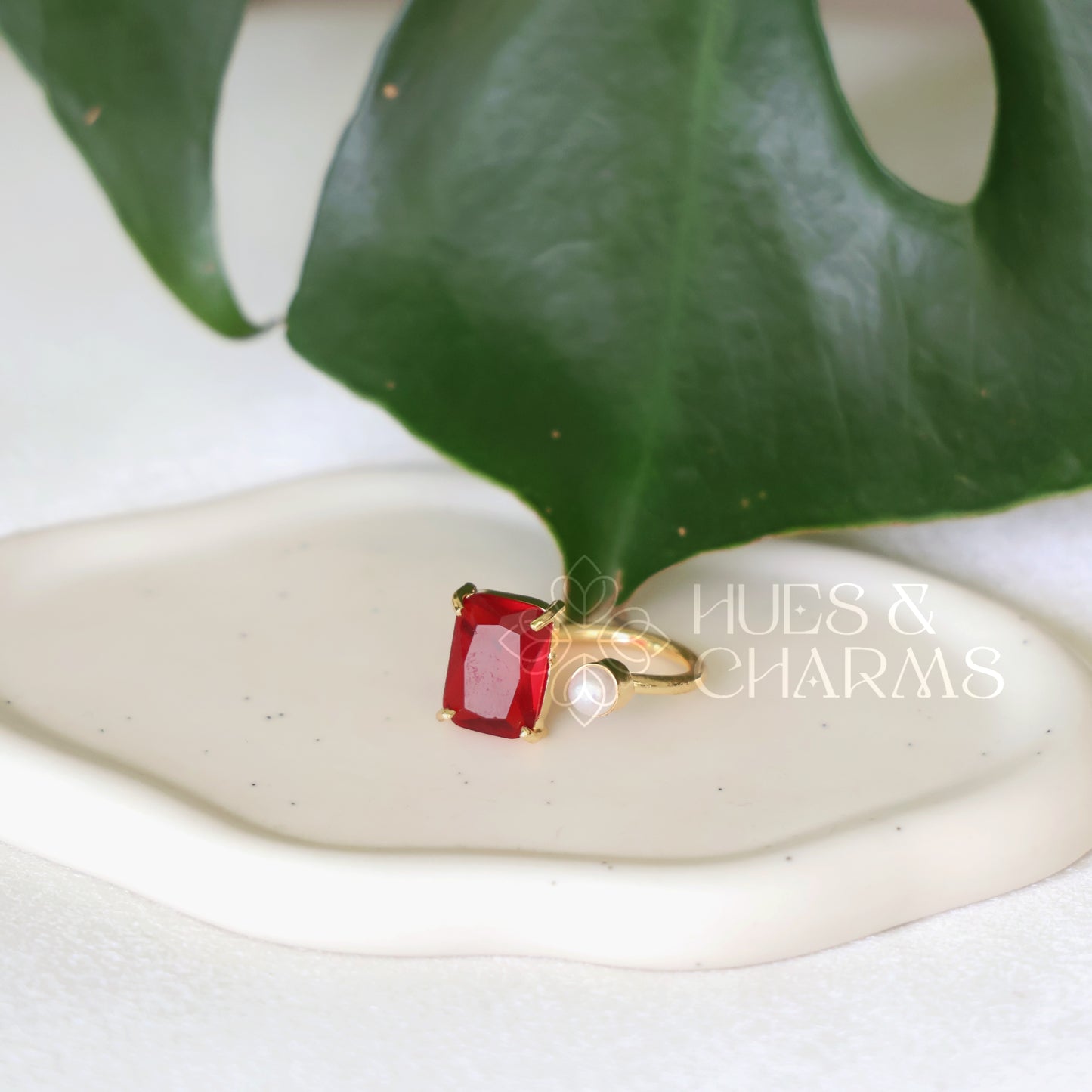 GOLDEN CRIMSON BLOOM ADJUSTABLE RING (COLOURS AVAILABLE)