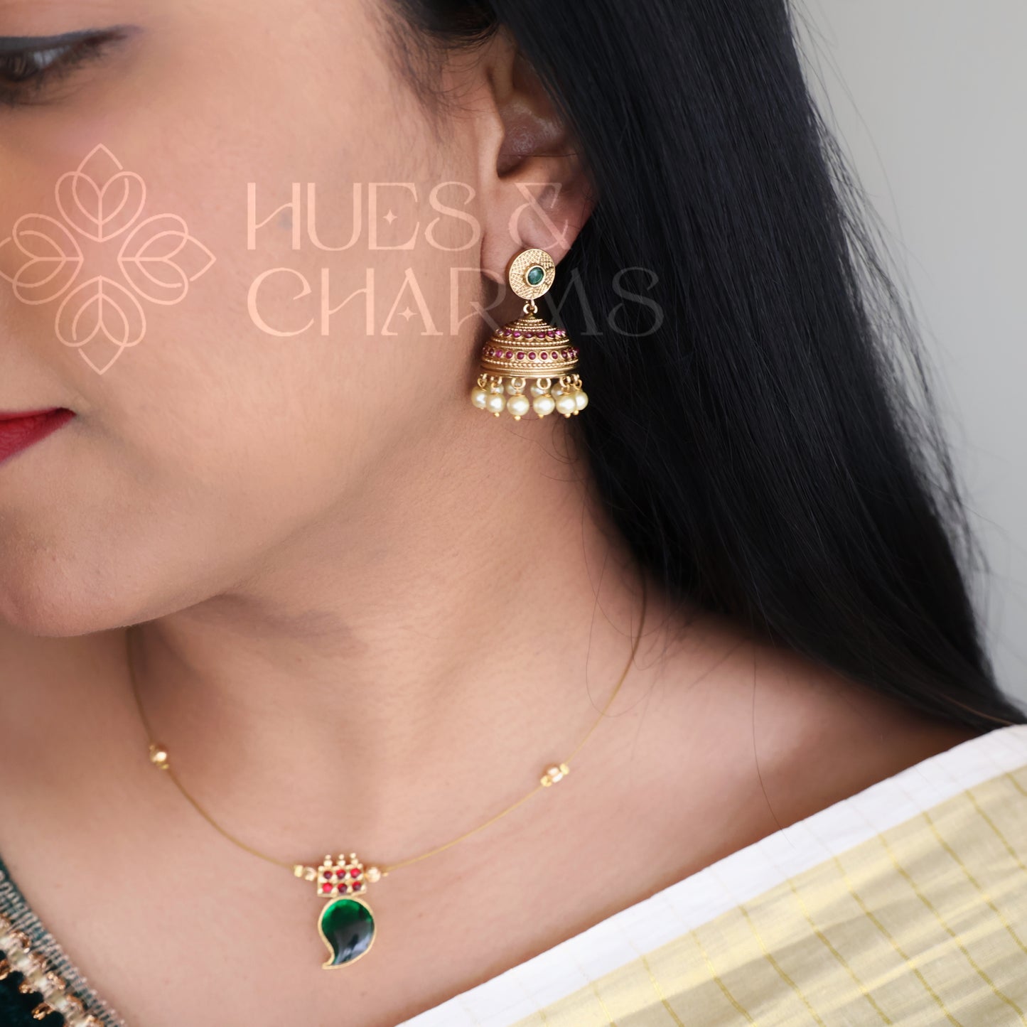 JHUMKA WITH PEARL EARRINGS