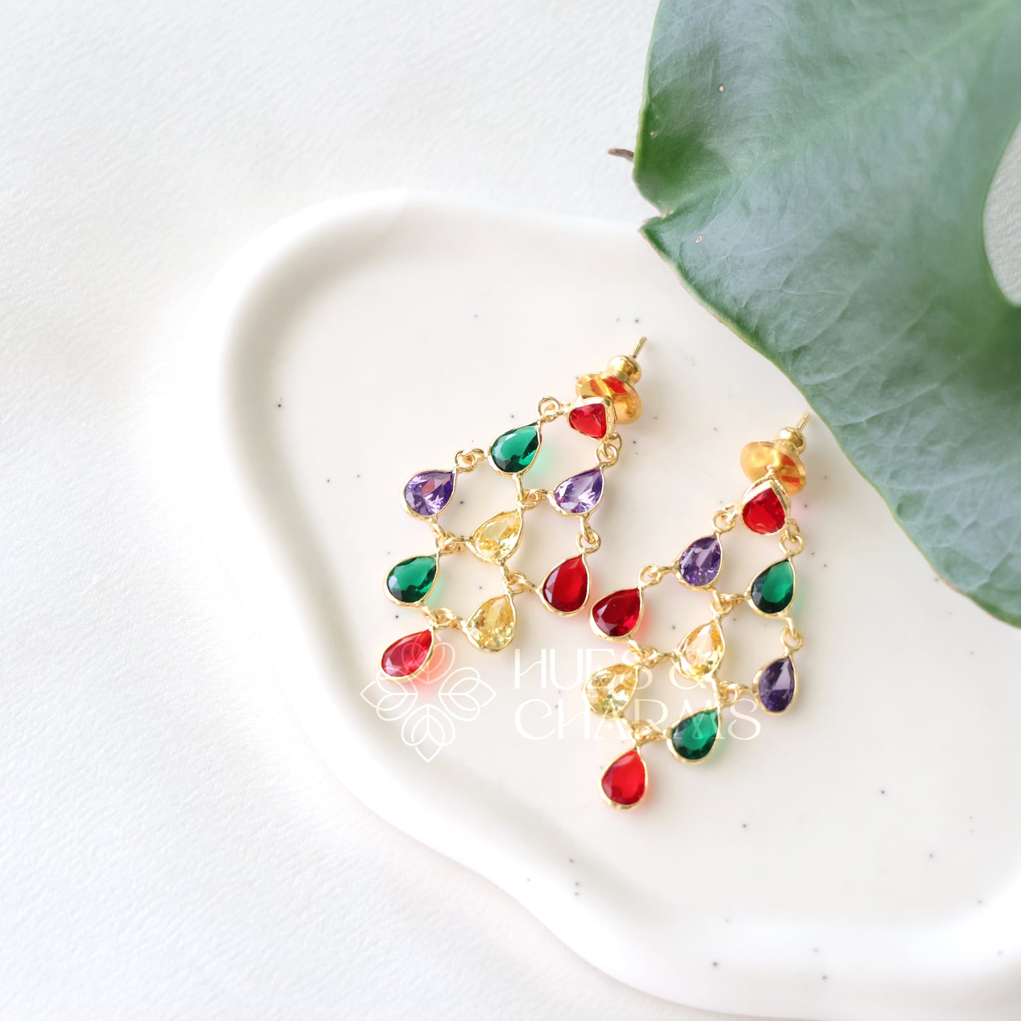 GLOSSY MULTICOLOUR AURORA DROPS EARRING (COLOURS AVAILABLE)
