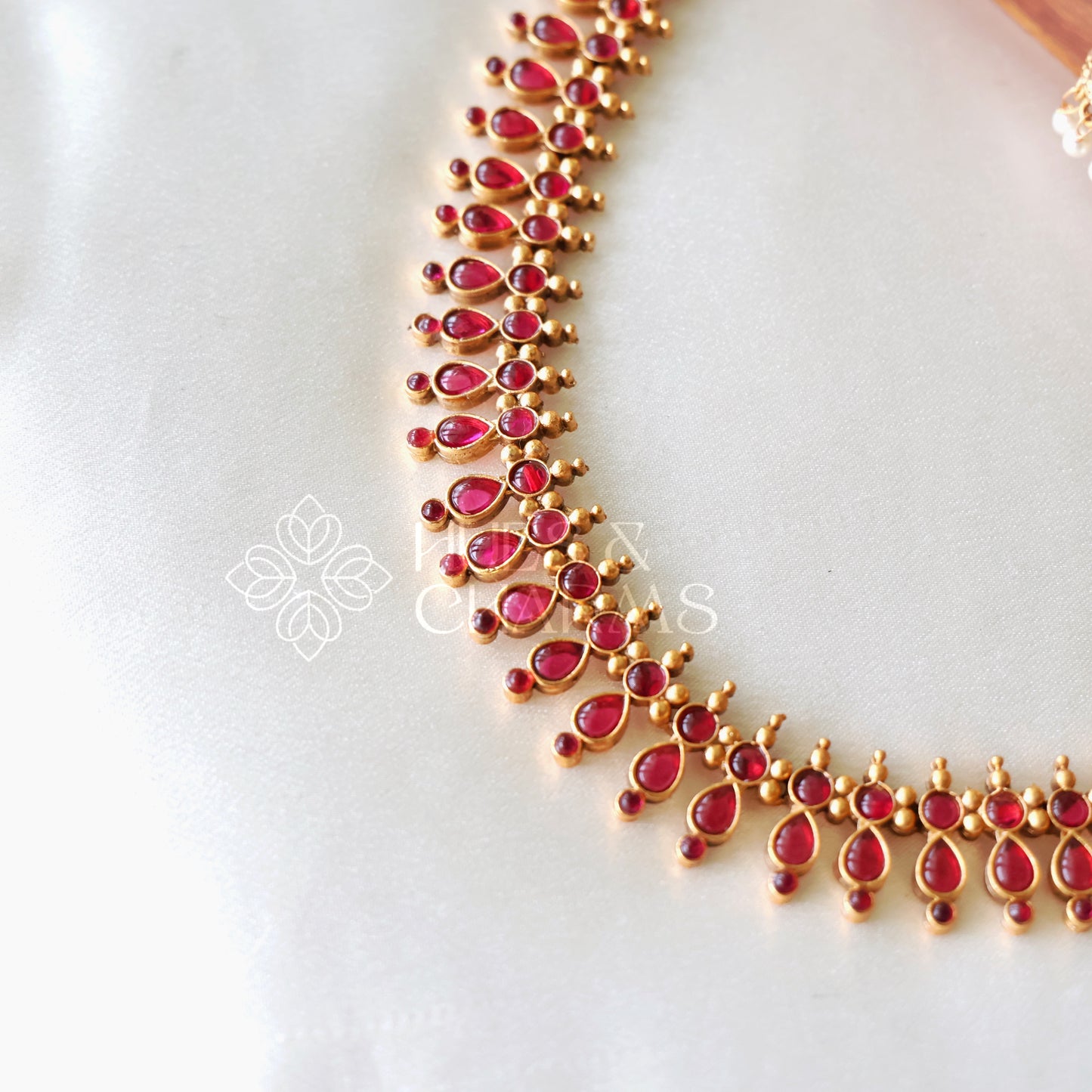 GOLDEN THULASI CHARM NECKLACE SET (COLOURS AVAILABLE)