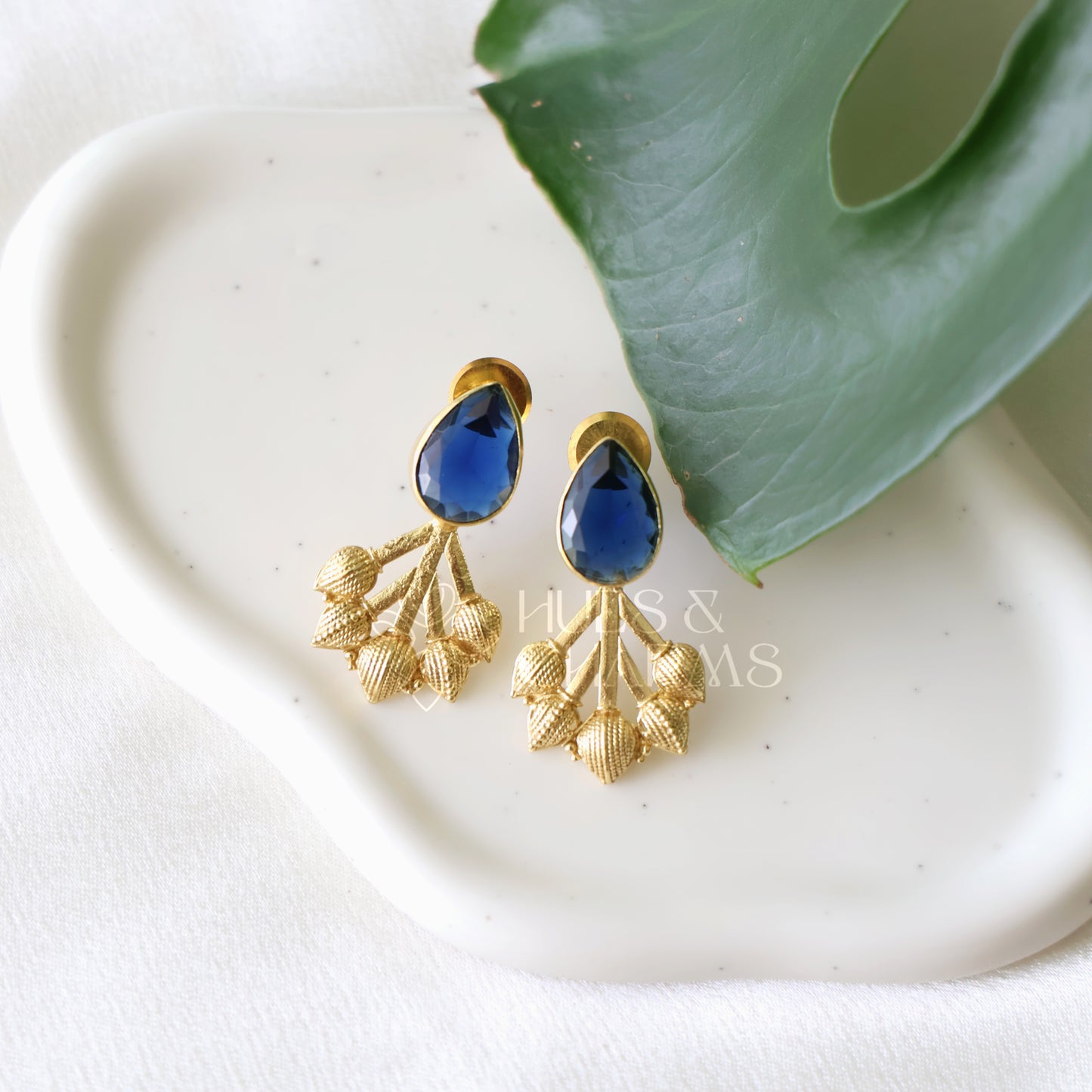 GOLDEN GLOSSY LOTUS BUD STUD EARRINGS (COLOURS AVAILABLE)