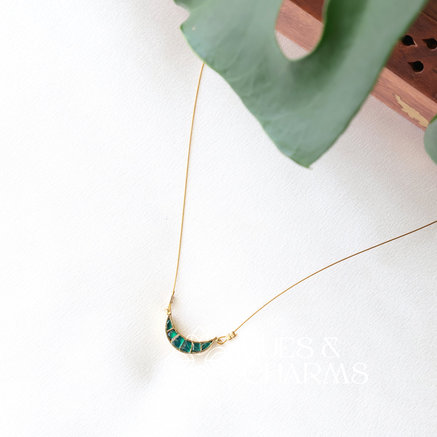 MINIMAL HALF MOON FLOATING NECKPIECE (COLOURS AVAILABLE)