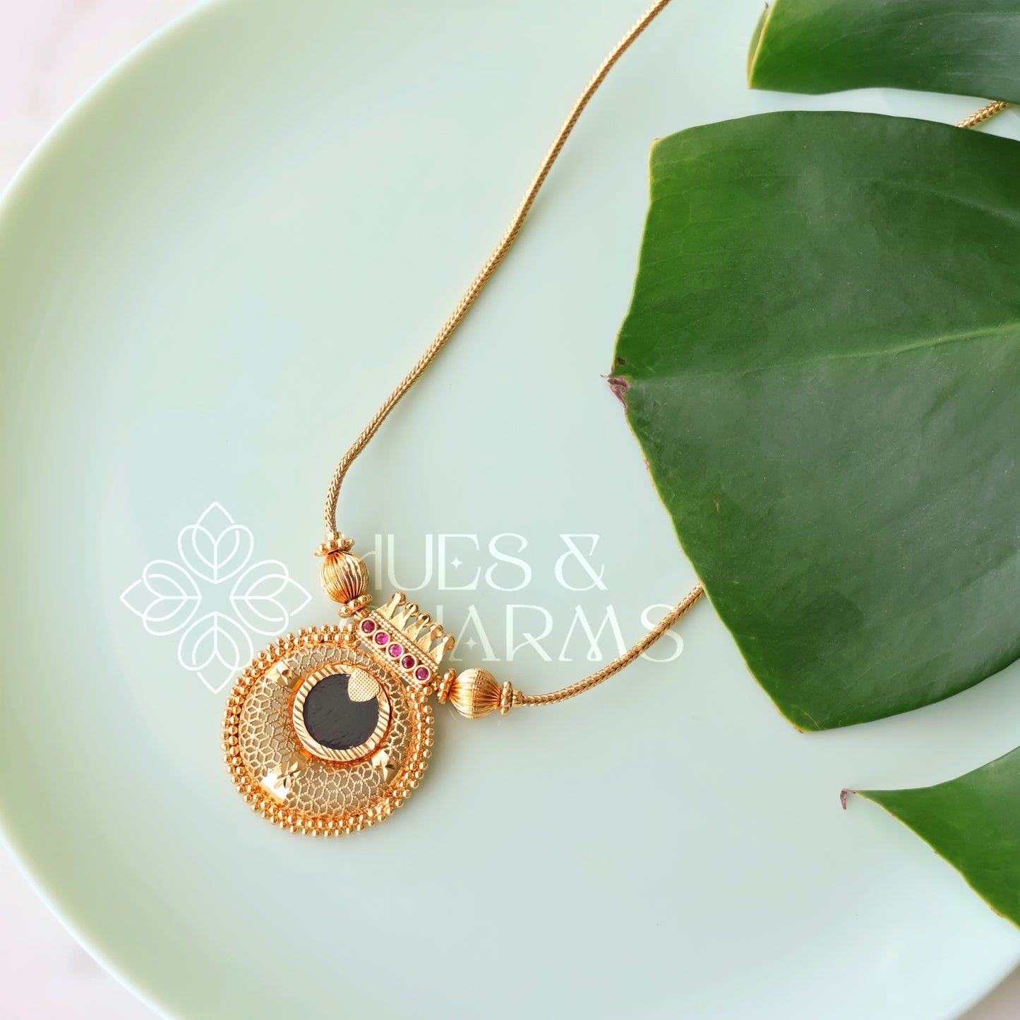 GOLD PLATED SUVARNA PALAKKA PENDANT BALL NECKLACE | GOLD PLATED
