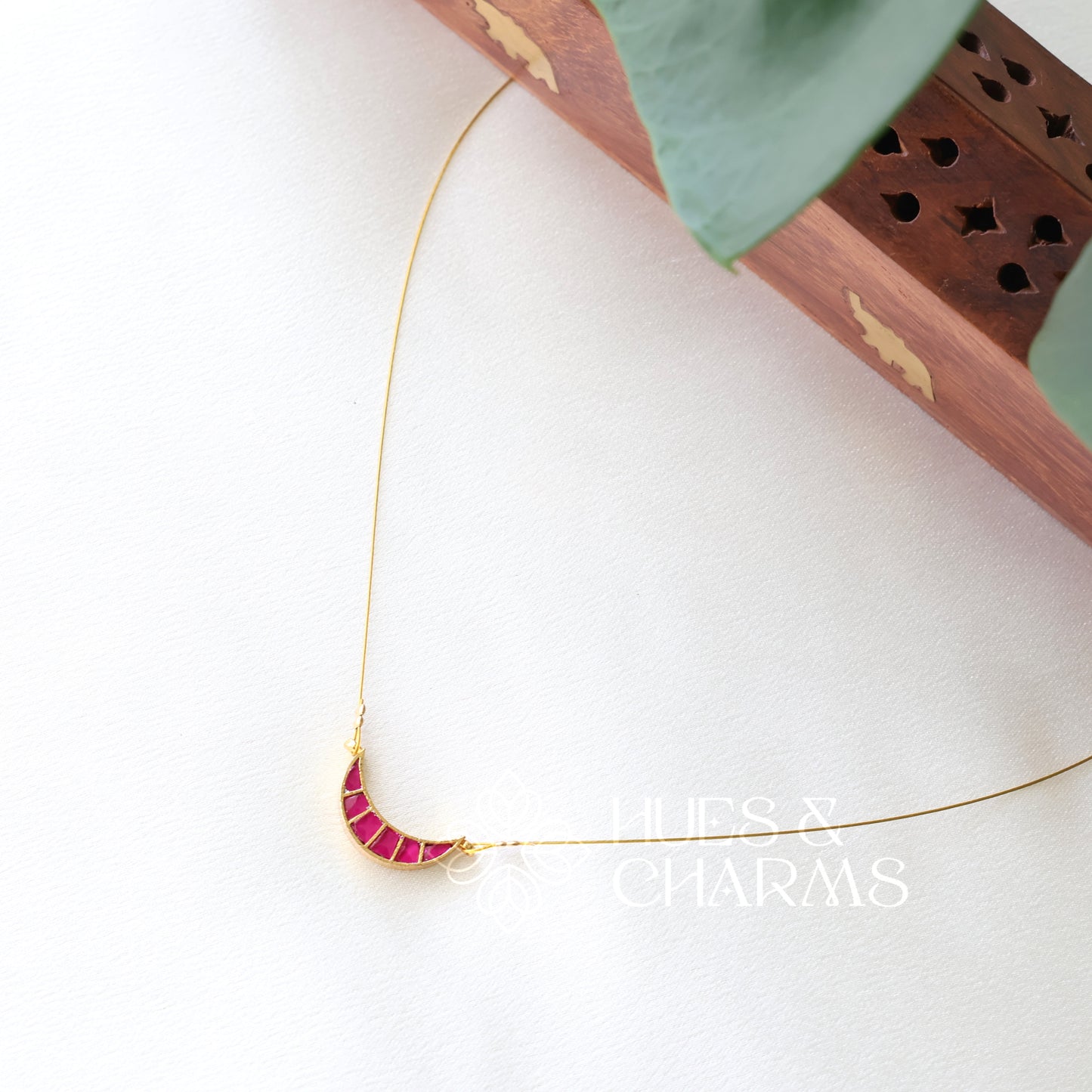 MINIMAL HALF MOON FLOATING NECKPIECE (COLOURS AVAILABLE)