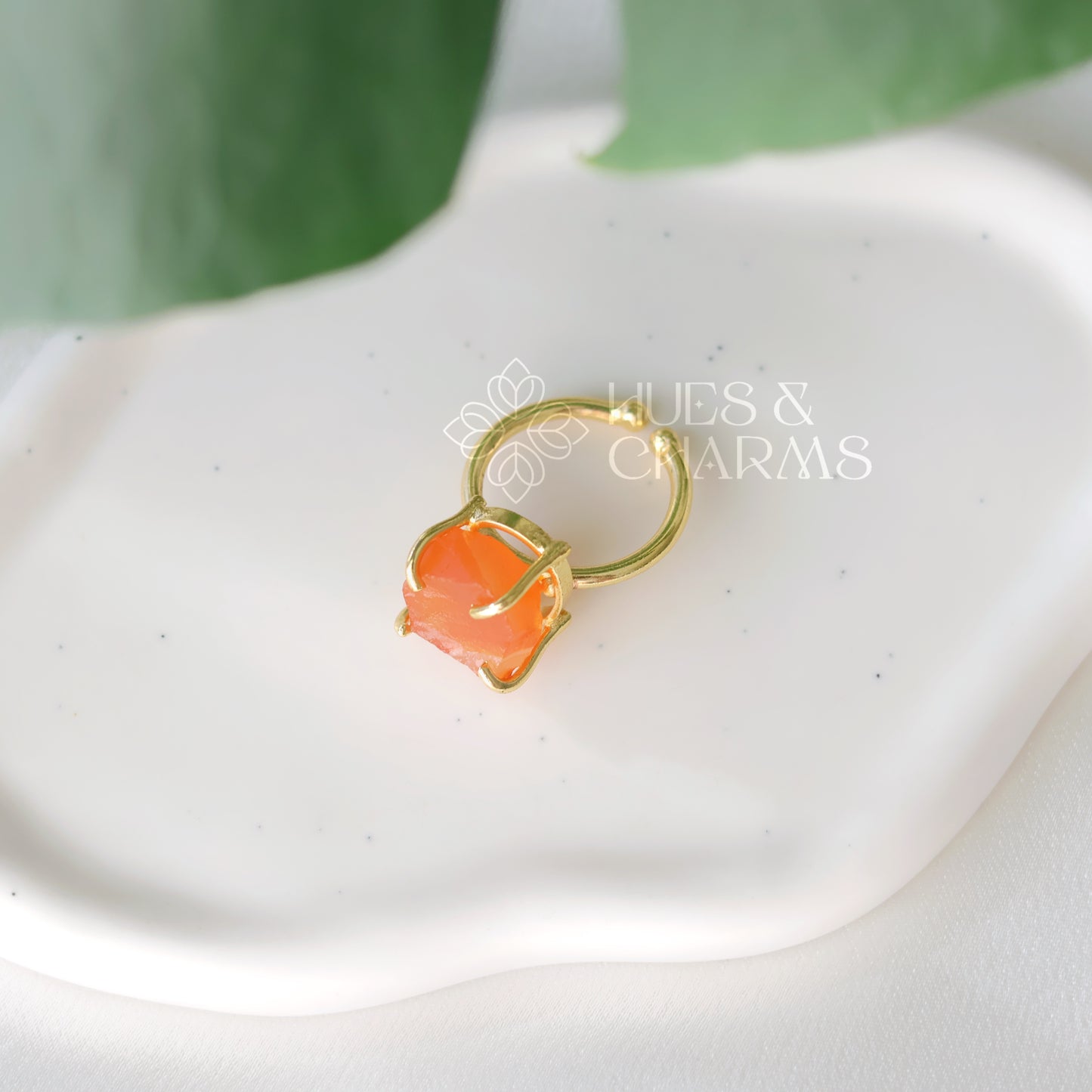 RAW STONE ADJUSTABLE RING (COLOURS AVAILABLE)