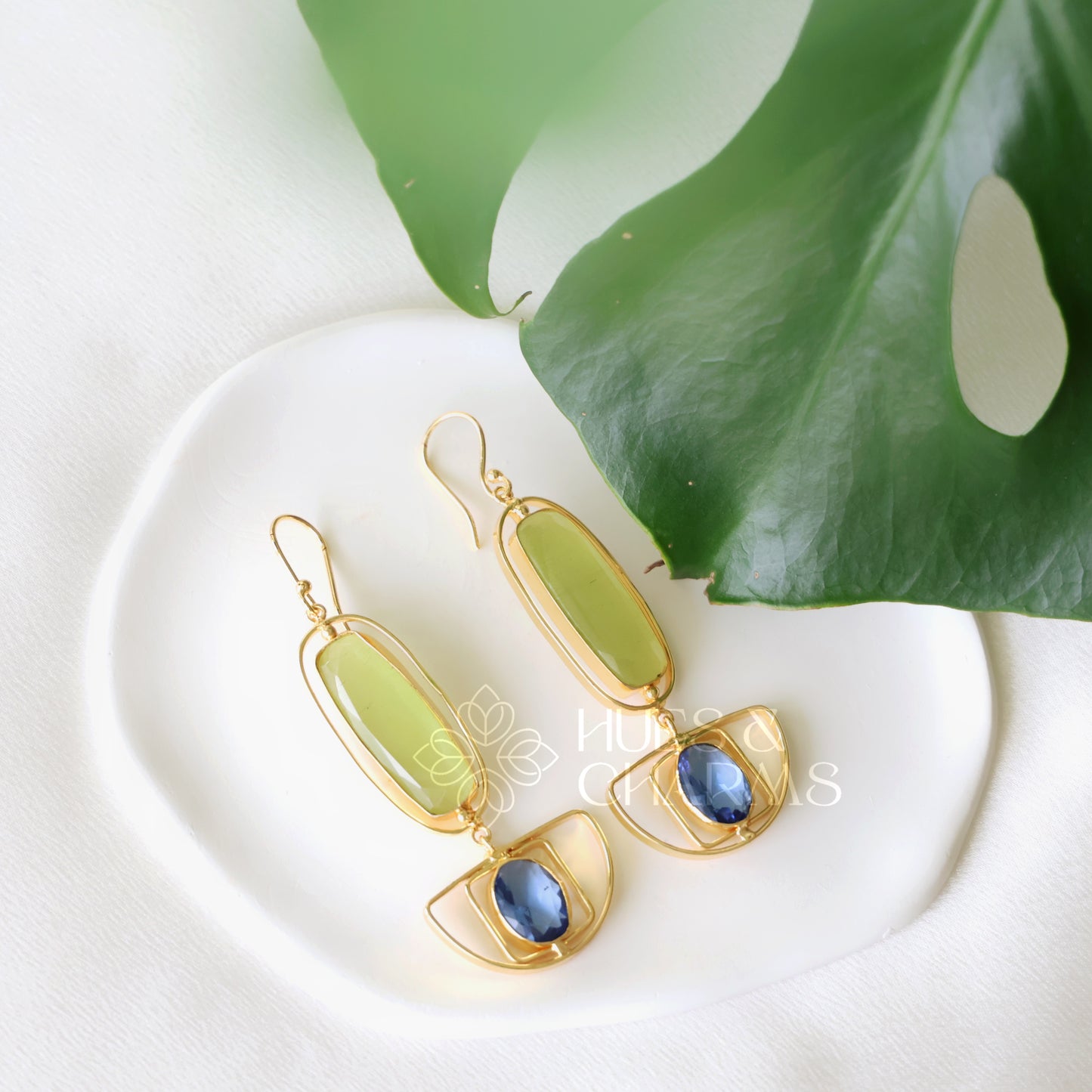 GOLDEN GLOSSY HALF MOON DANGLER EARRINGS (COLOURS AVAILABLE)