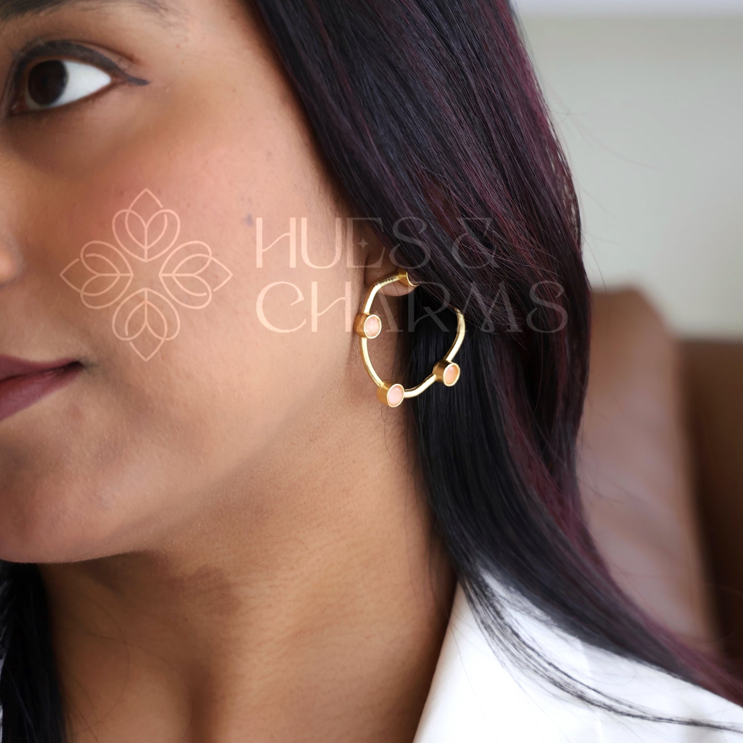 GOLDEN WILLOW CIRCLE EARRINGS (COLOURS AVAILABLE)
