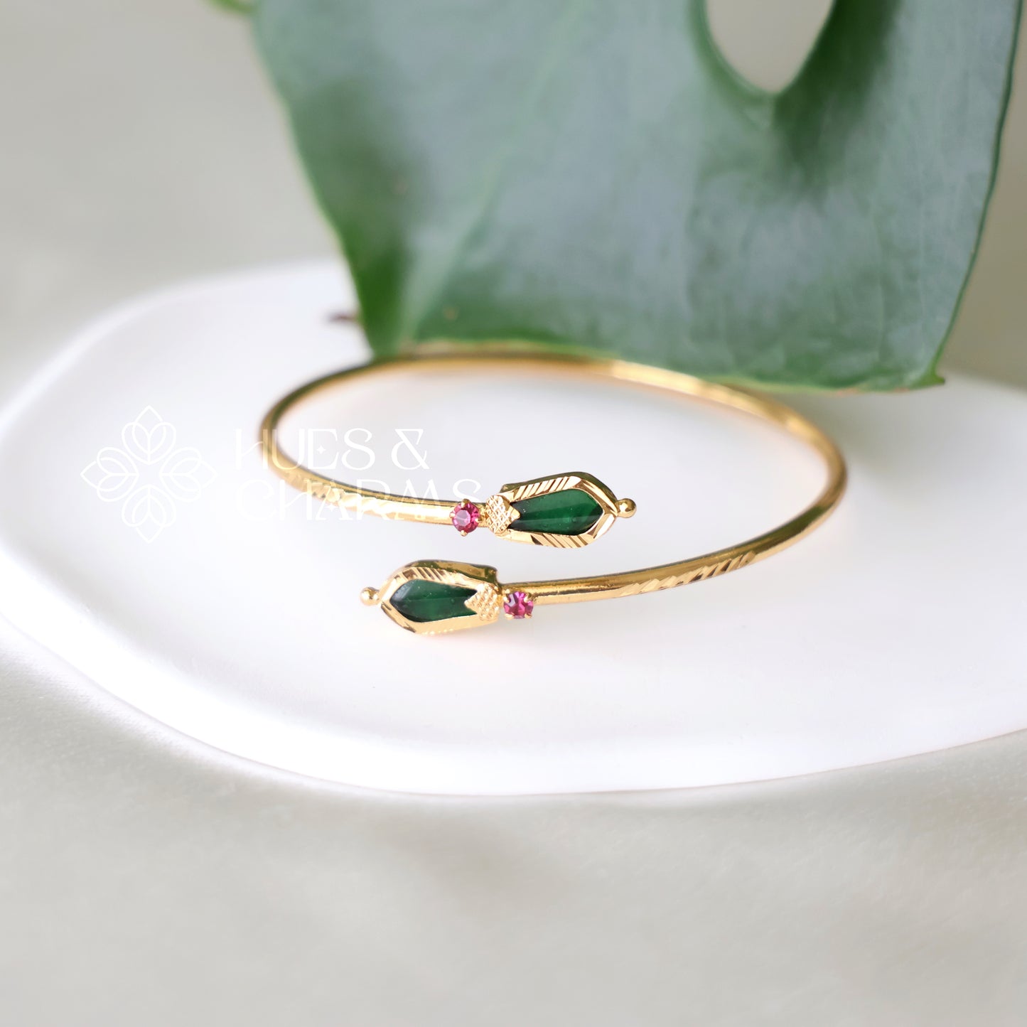 TRADITIONAL NAGAPADAM ADJUSTABLE BANGLE |GOLD PLATED ( Colours available)