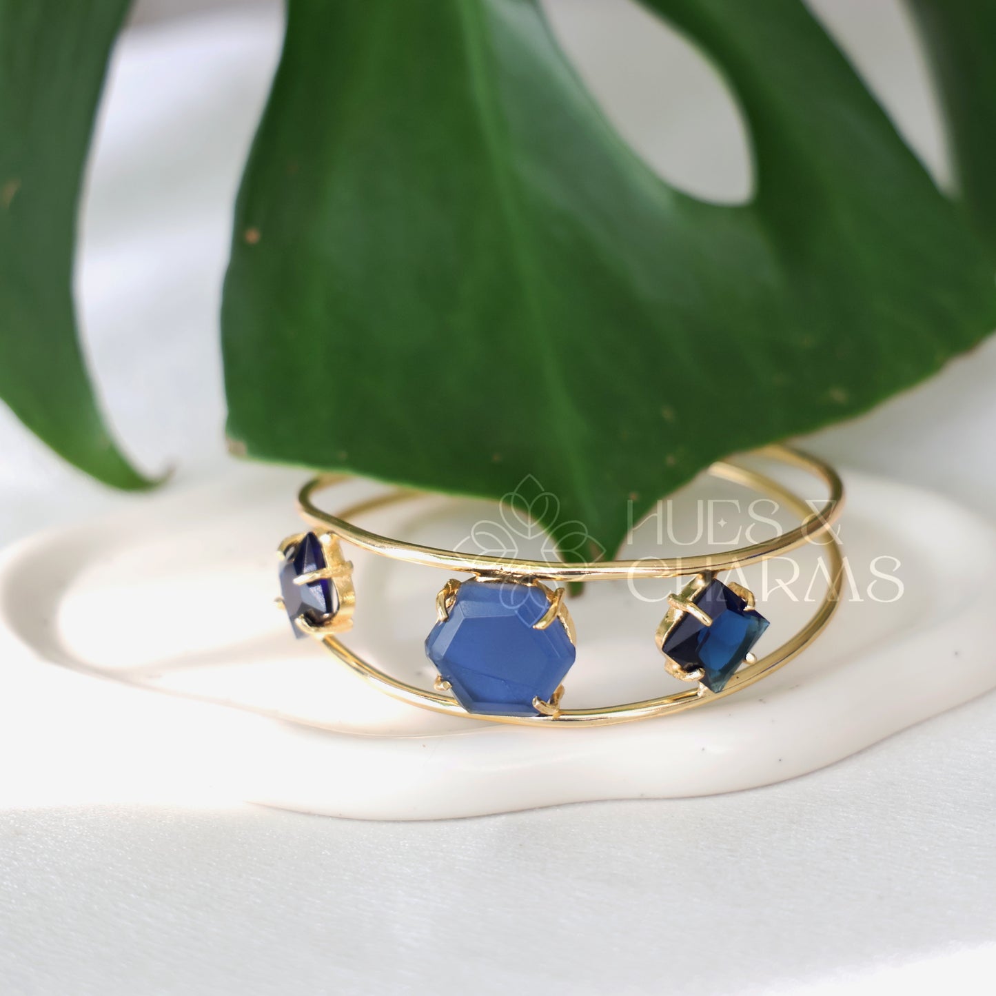 GOLDEN 2 LAYER AZURA GLOSSY ADJUSTABLE BANGLE (COLOURS AVAILABLE)